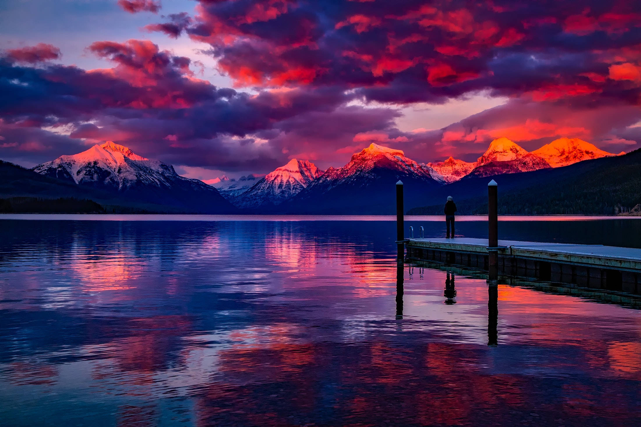 Estetisk skrivebord Lake McDonald Bakgrunner