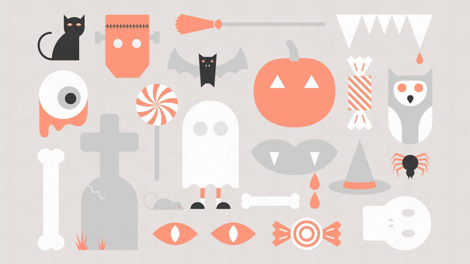Estetisk søte Halloween-ikoner grafisk kunst Bakgrunner