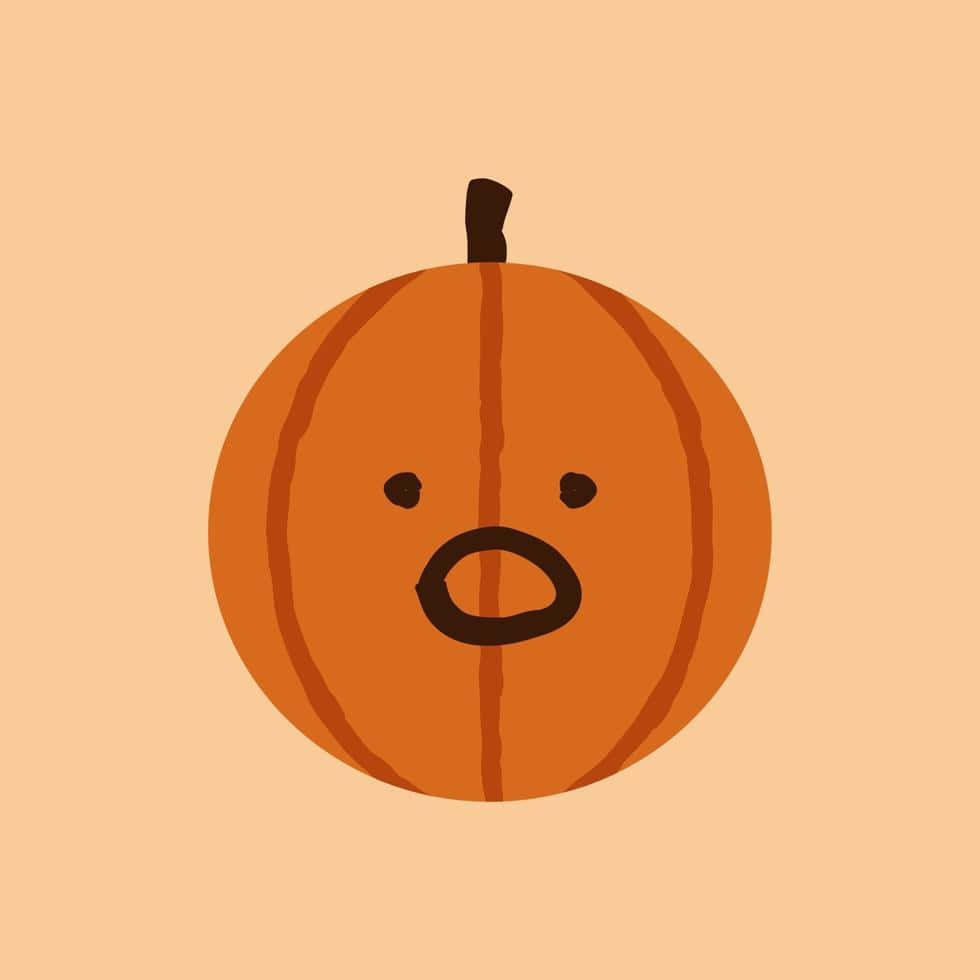 Estetisk søt Halloween-gresskar med sjokkert ansikt Bakgrunner