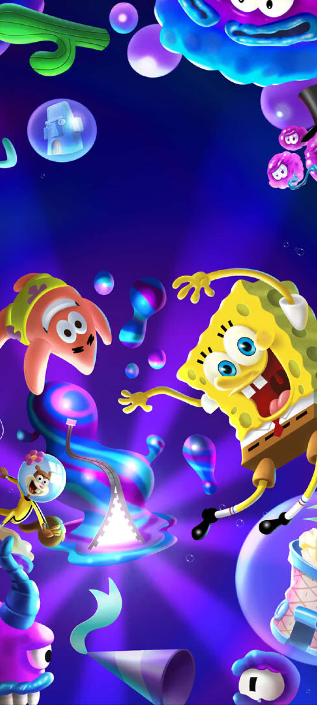 Estetisk Svampebob og Sandy Bakgrunner