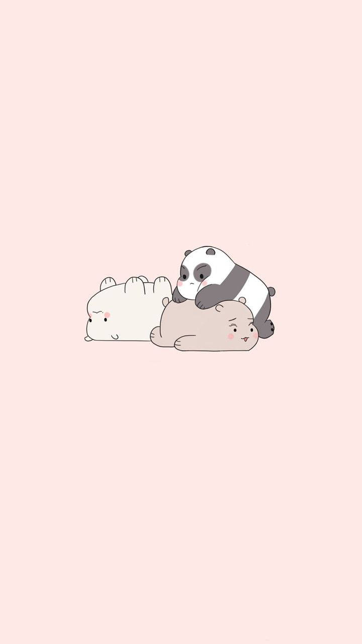 Estetisk tegneserie med We Bare Bears som leker Bakgrunner
