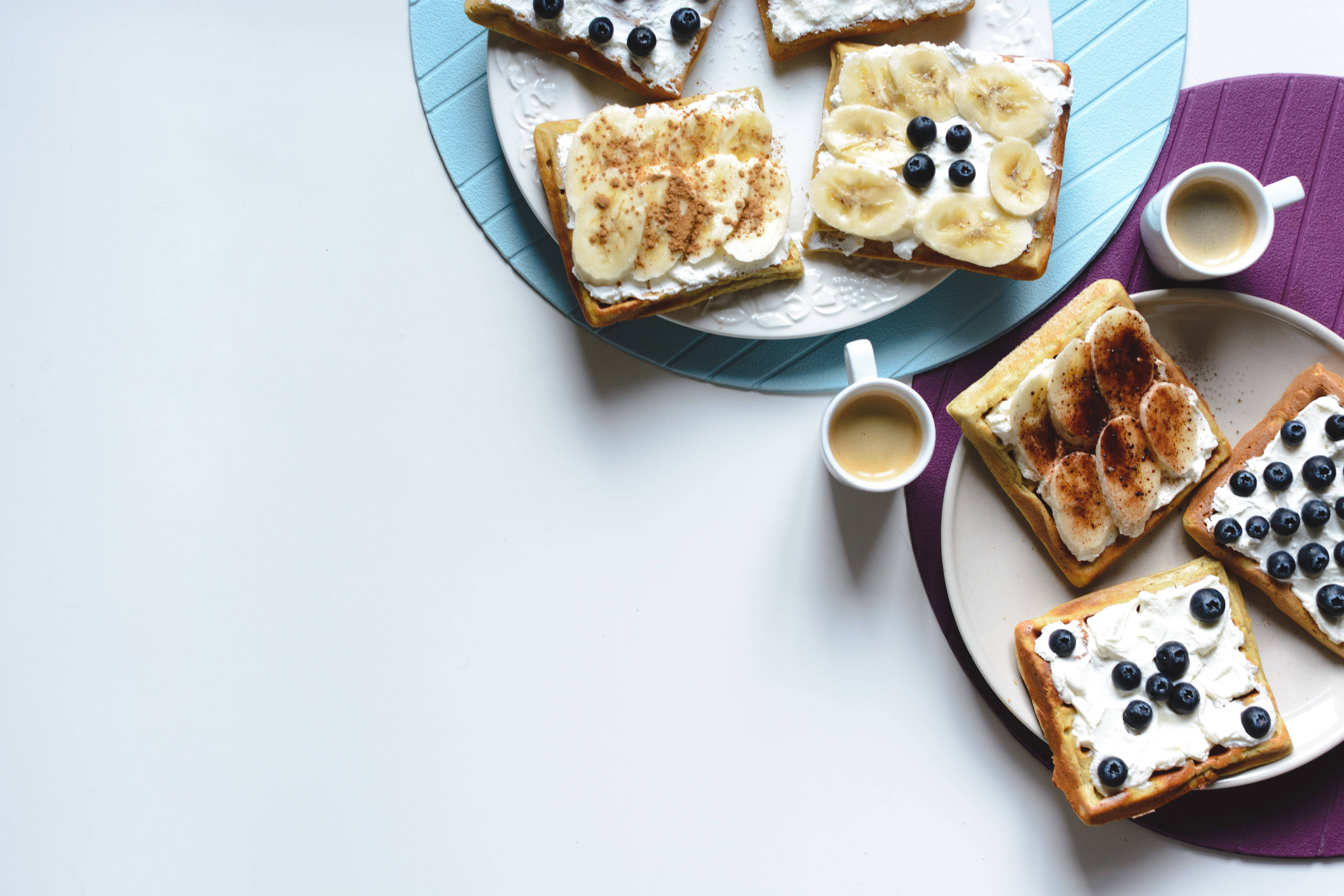 Estetisk vafler flat lay Bakgrunner