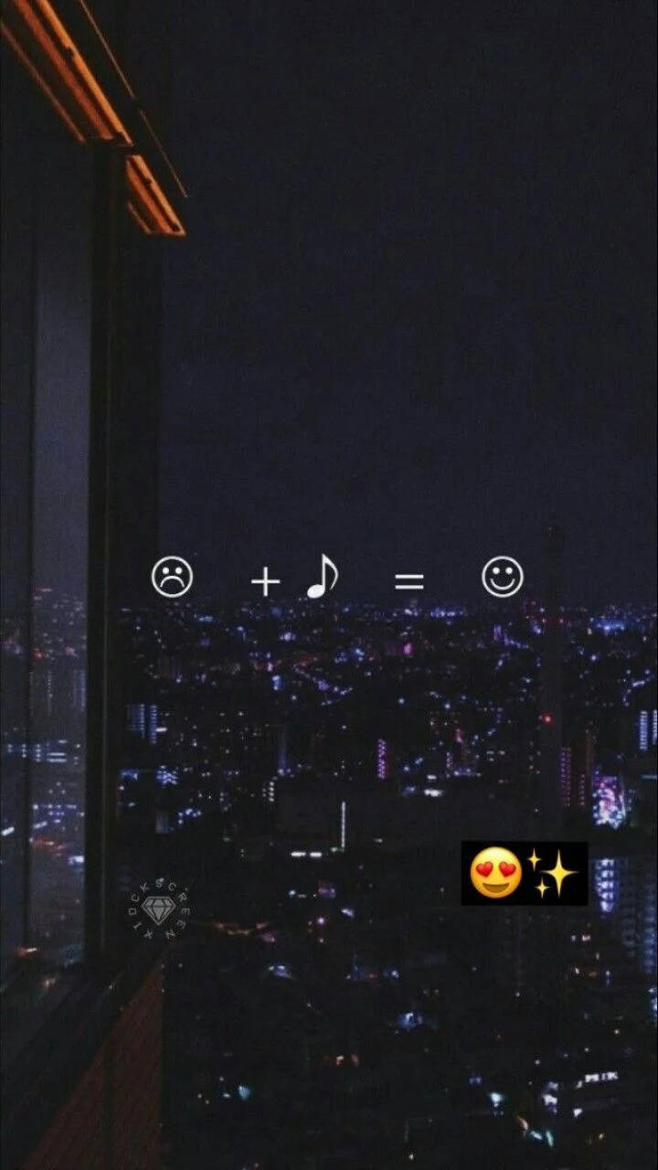 Estetiske musikk-emojier på byutsikt Bakgrunner