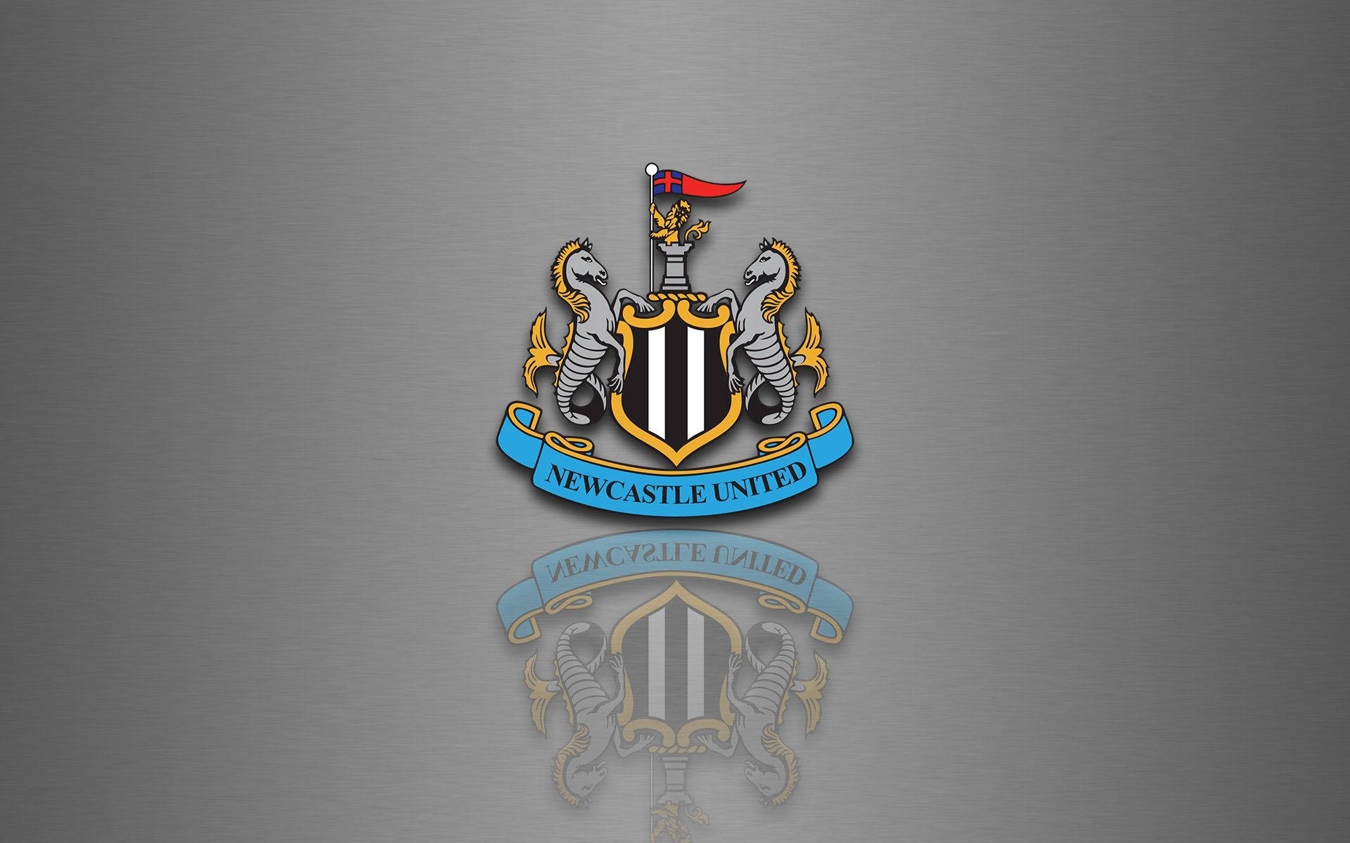 Newcastle United Football Club logo grå skrivebordsbakgrunn.
