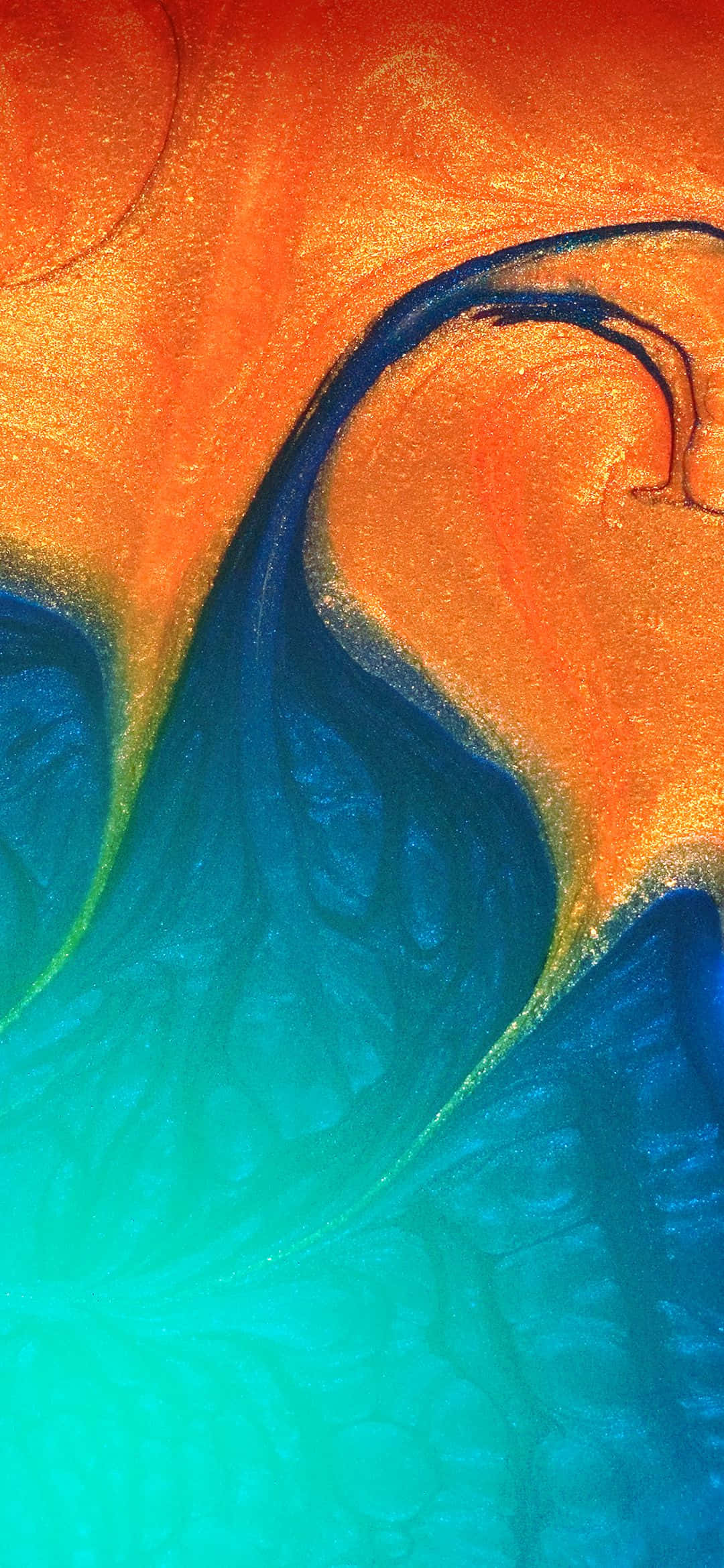 et fargerikt abstrakt maleri på en blå og oransje bakgrunn Bakgrunner