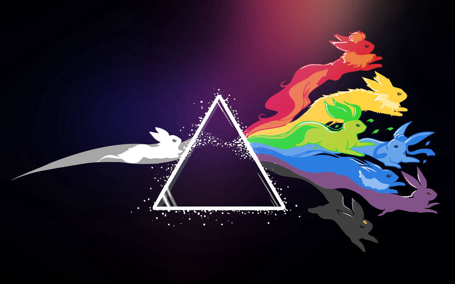 Pink Floyd regnbue Eevee Pokémon bakgrunnsbilde