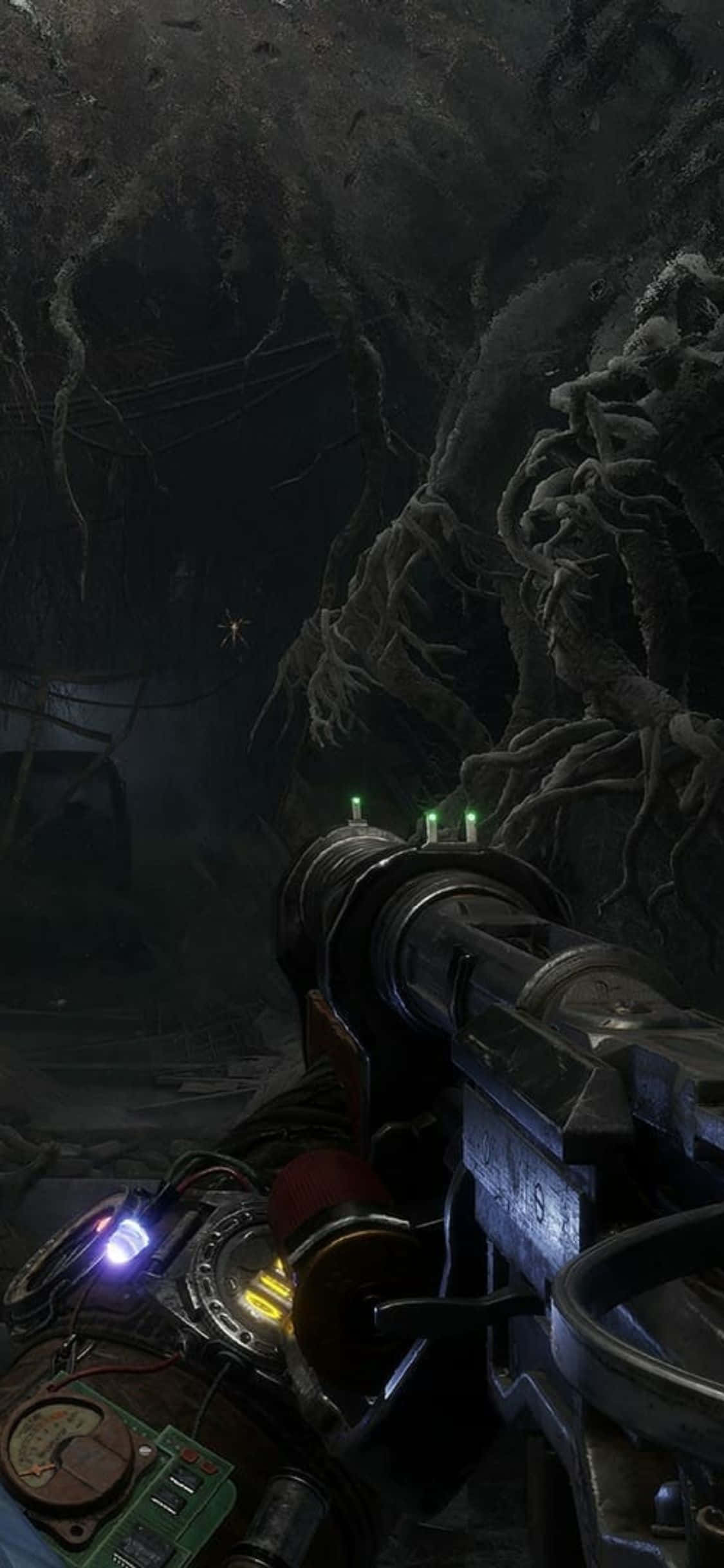 Et førstepersonsperspektiv av den postapokalyptiske verdenen i Metro Exodus, sett gjennom linsen til en iPhone X. Bakgrunner
