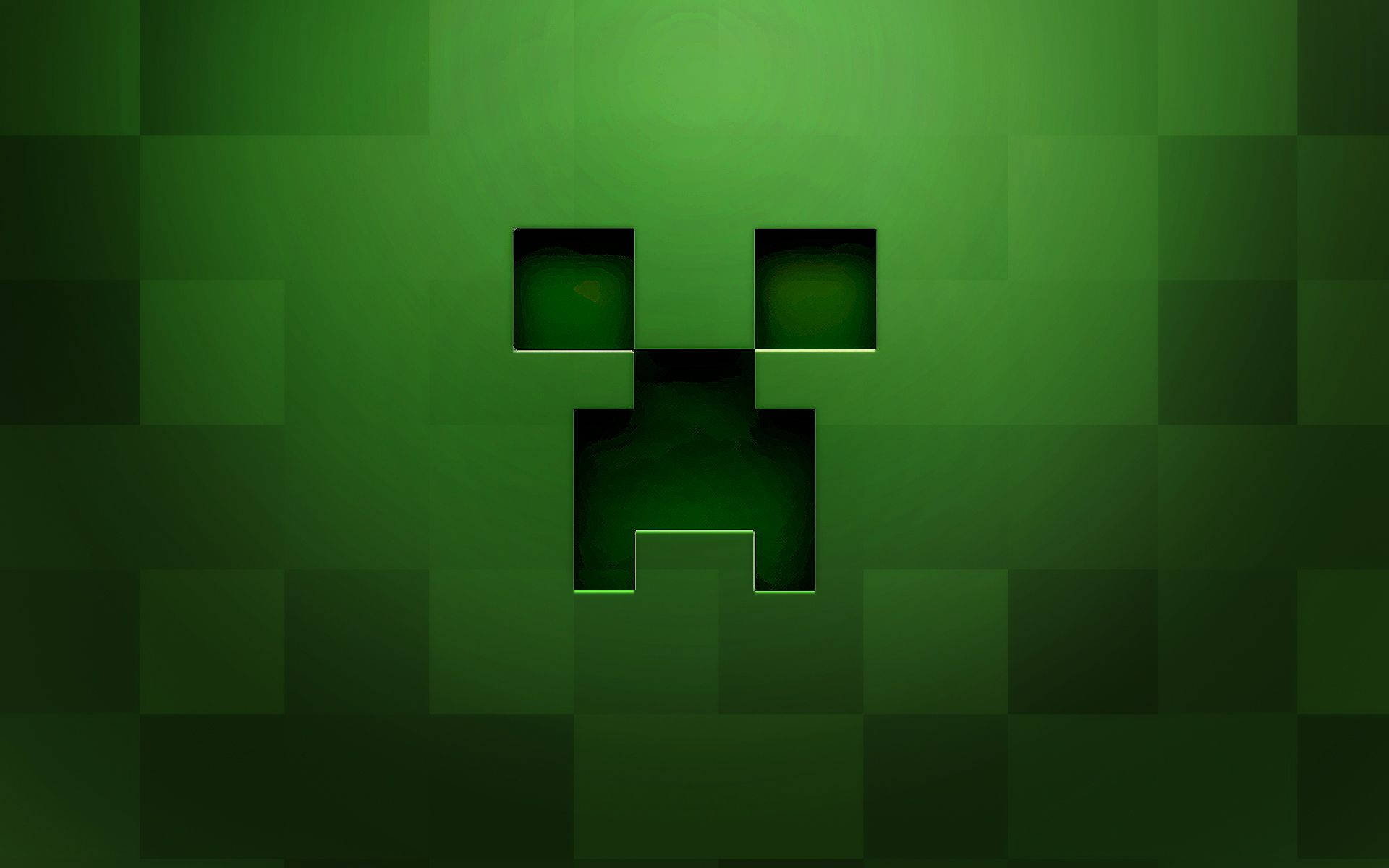 Et grønt creeper-ansikt i Minecraft Bakgrunner
