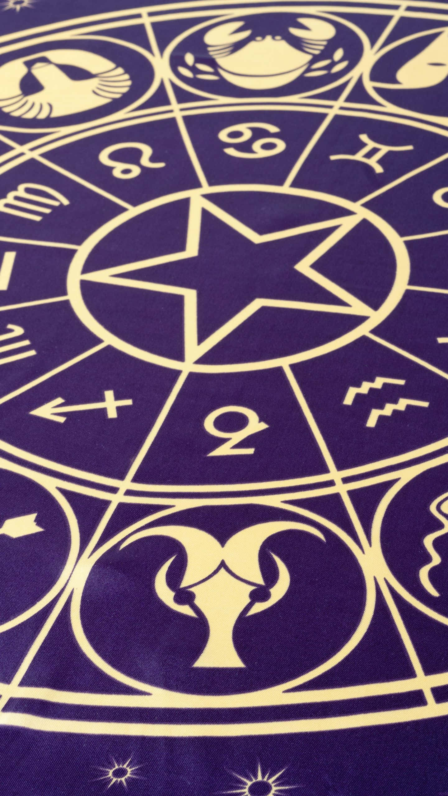 Et lilla teppe med astrologiske symboler på Bakgrunner