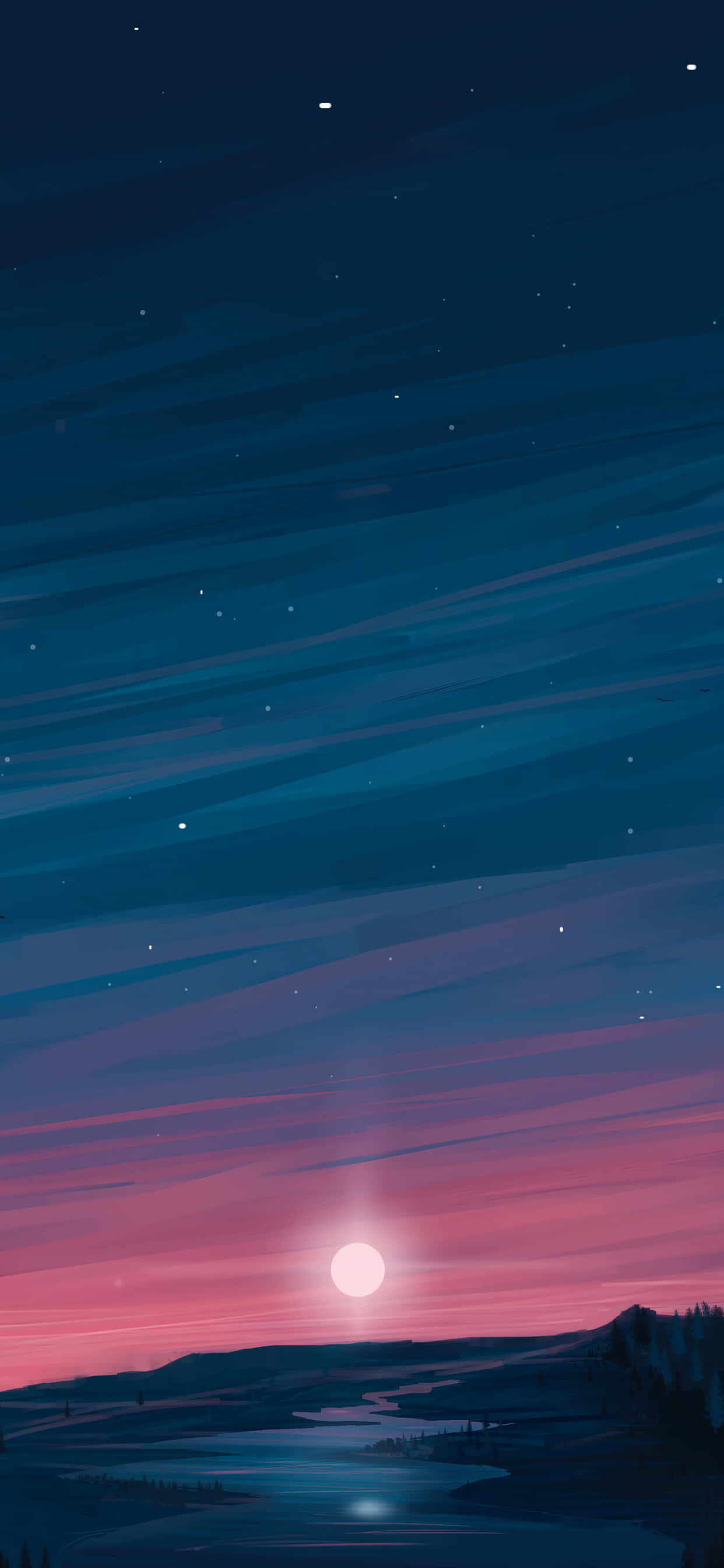 et maleri av en nattehimmel med stjerner Bakgrunner