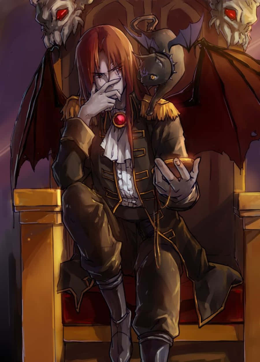 Et mystisk anime-demon svevende under en fullmånehimmel. Bakgrunner