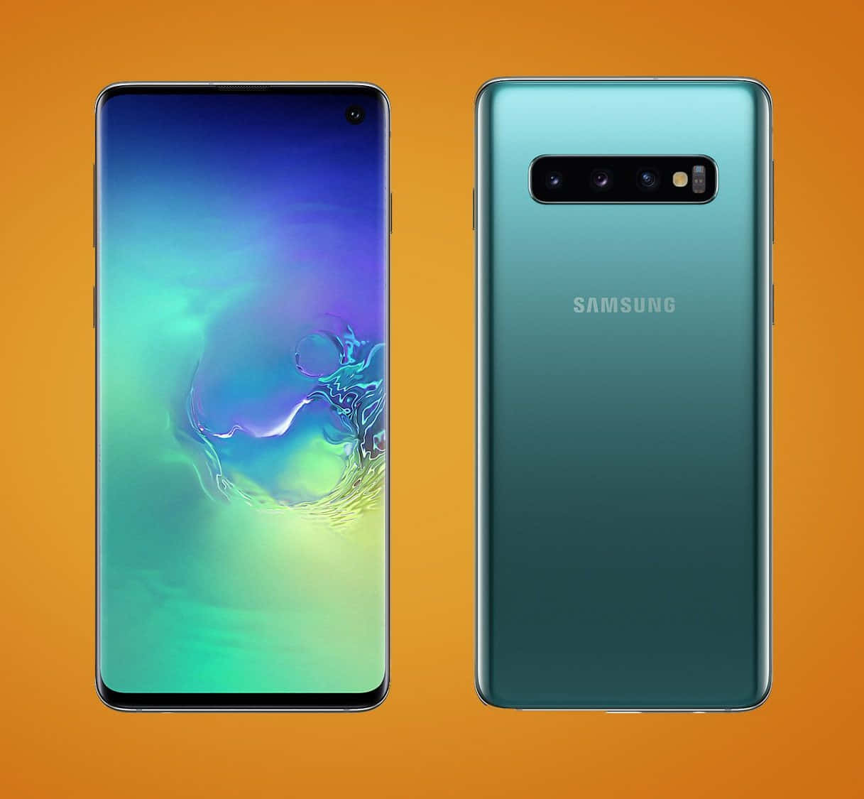 Et nærbilde av Galaxy S10 Bakgrunner