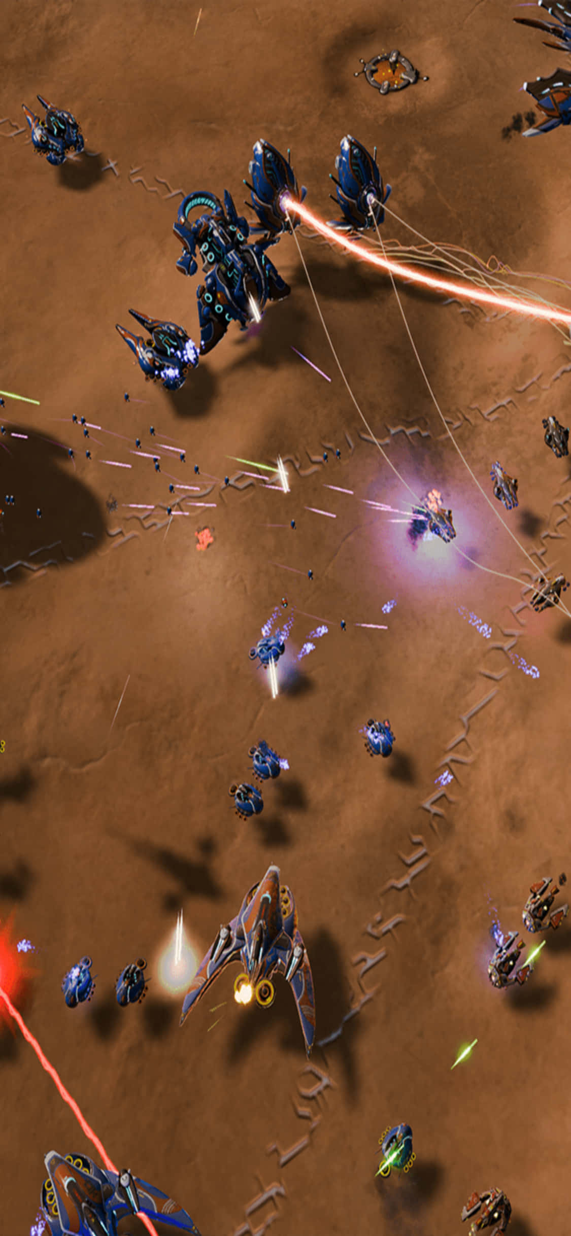 Et naturskjønt utsyn over landskapet i Ashes of the Singularity, fanget fra iPhone X. Bakgrunner