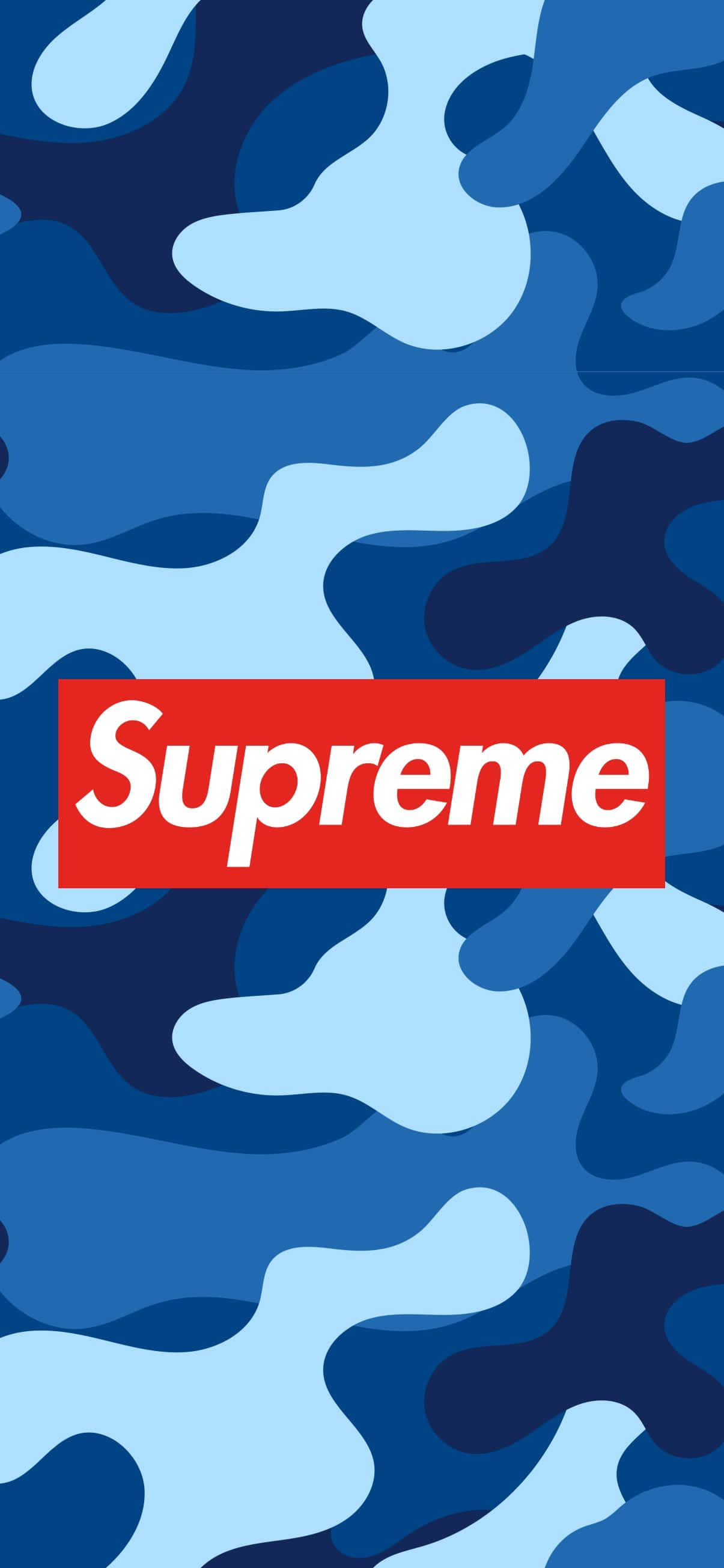 Et nærbilde av et stilig blått BAPE Camo-trykk. Bakgrunner