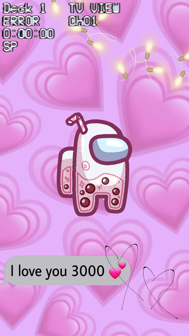 et rosa spill med hjerter og en robot Bakgrunner