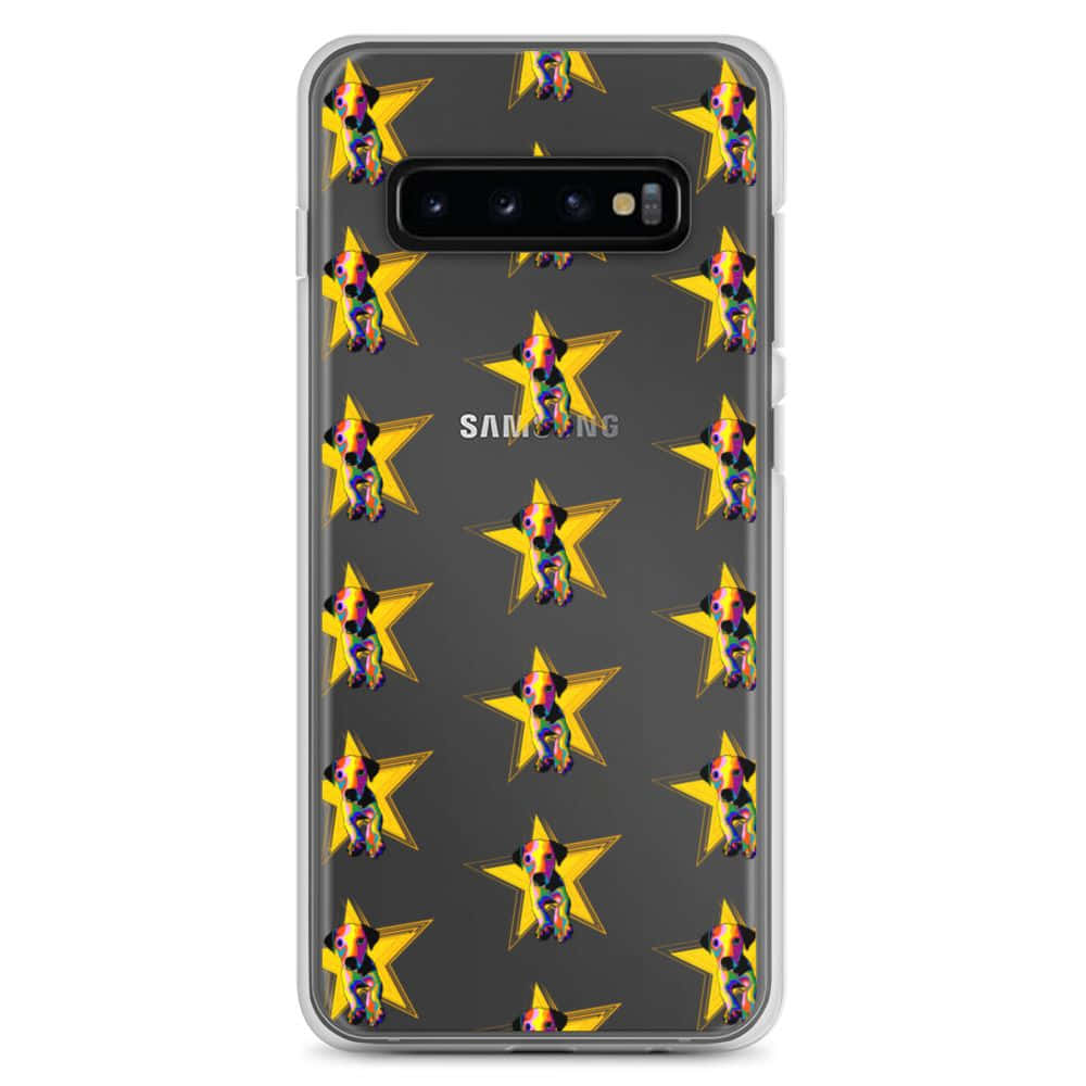 et Samsung Galaxy S10-deksel med gult stjernemønster Bakgrunner