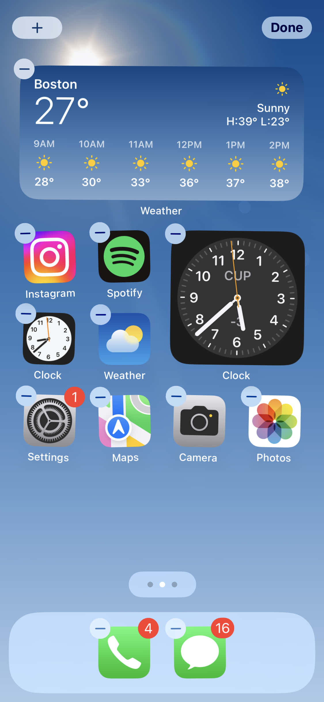 et skjermbilde av iPhone med en klokke og andre ikoner Bakgrunner