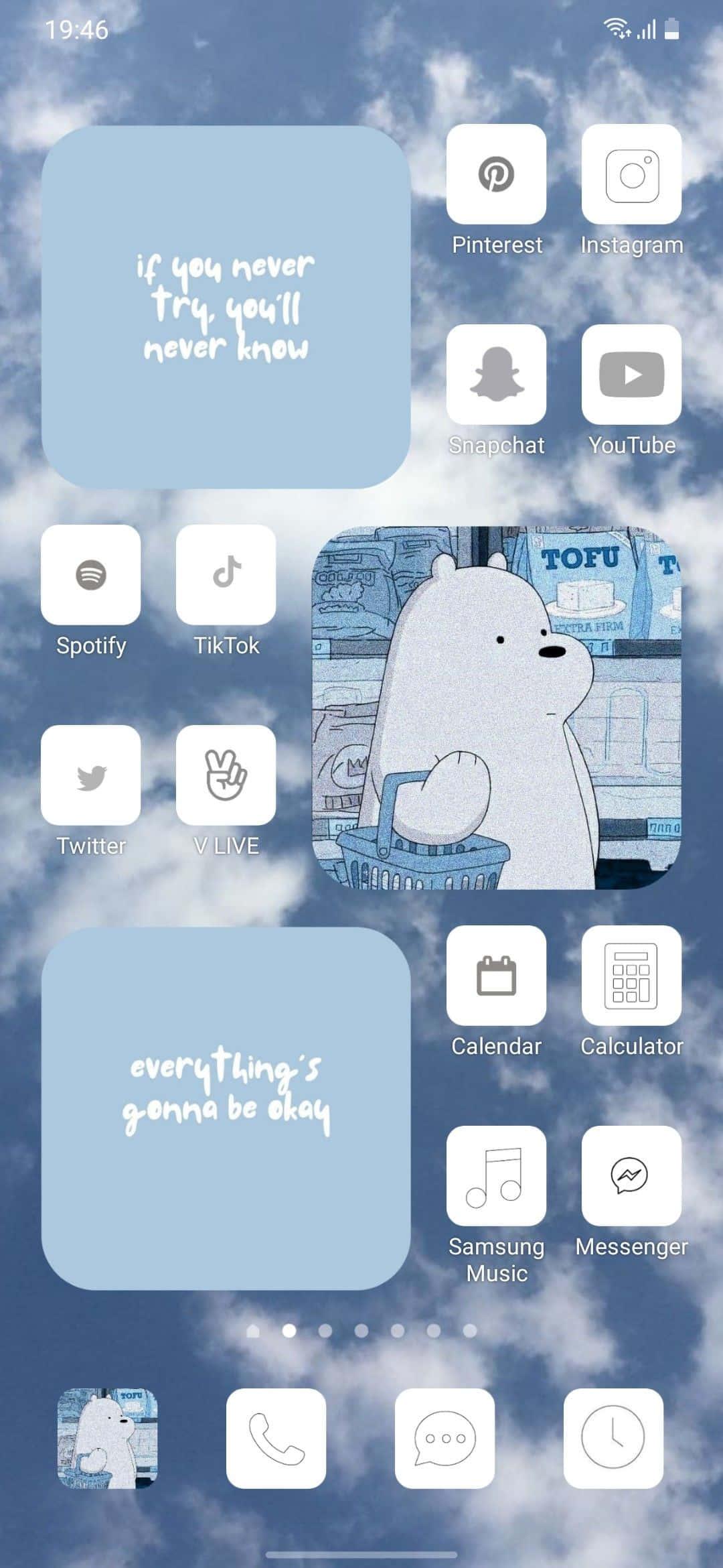 et skjermbilde av iOS-appen med en bjørn og en himmel Bakgrunner