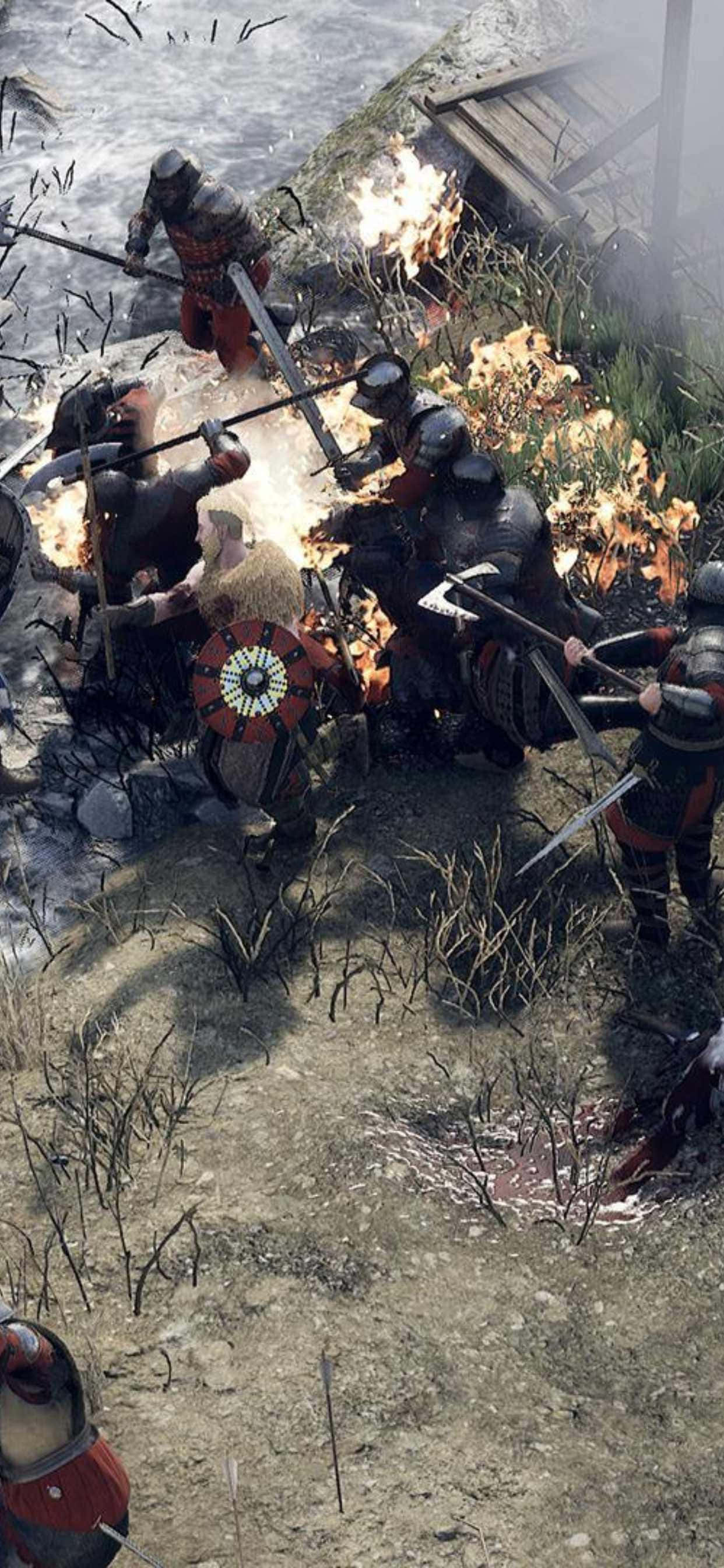 et skjermbilde fra et spill med soldater og en elv Bakgrunner