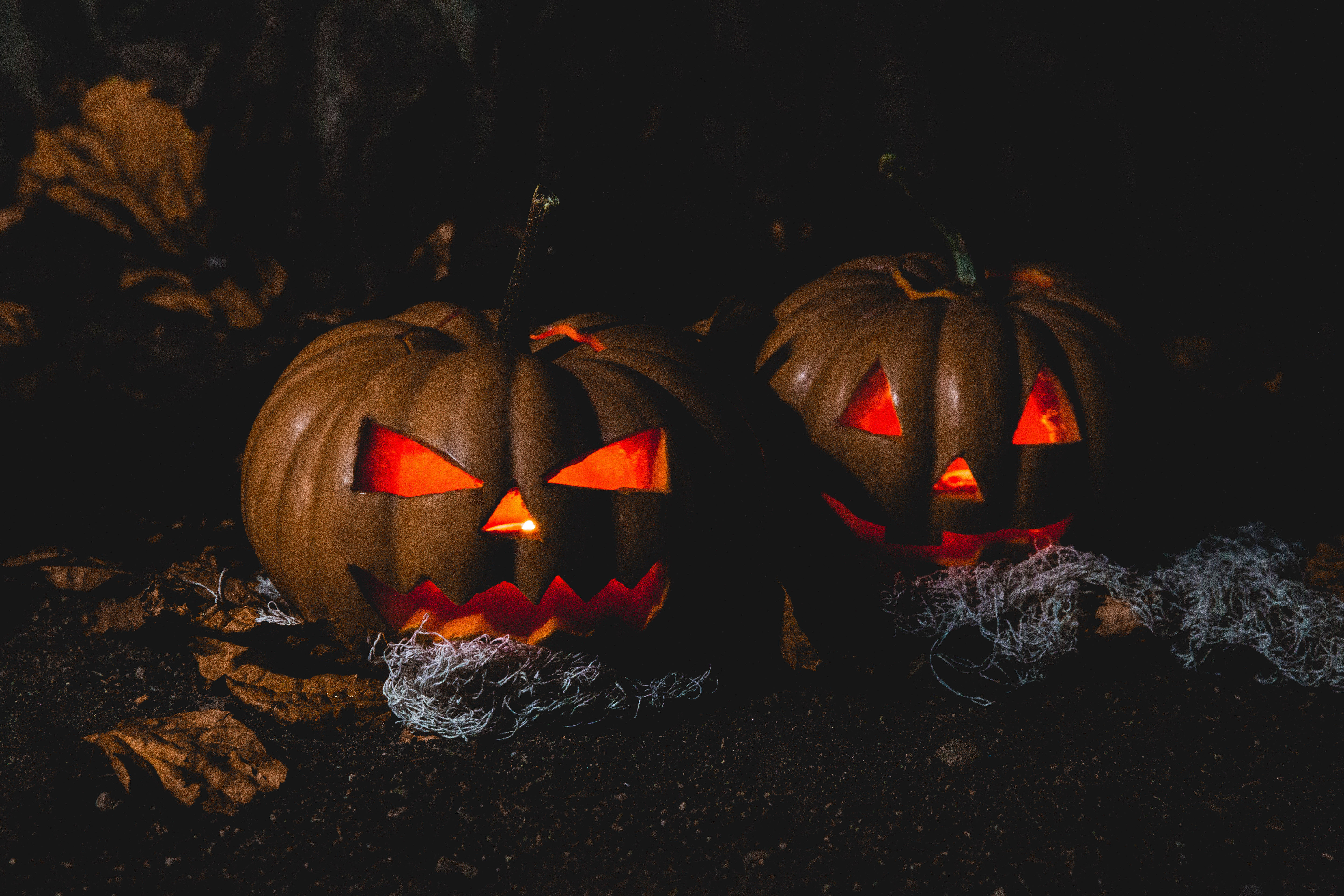 Et skummelt gresskar til en skremmende halloween Bakgrunner