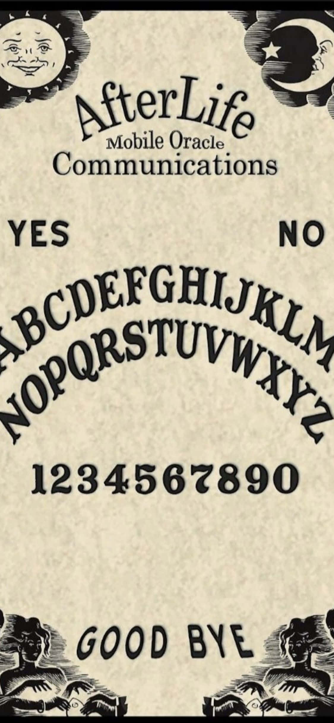 Et vintage Ouija-brett på en mystisk treoverflate. Bakgrunner