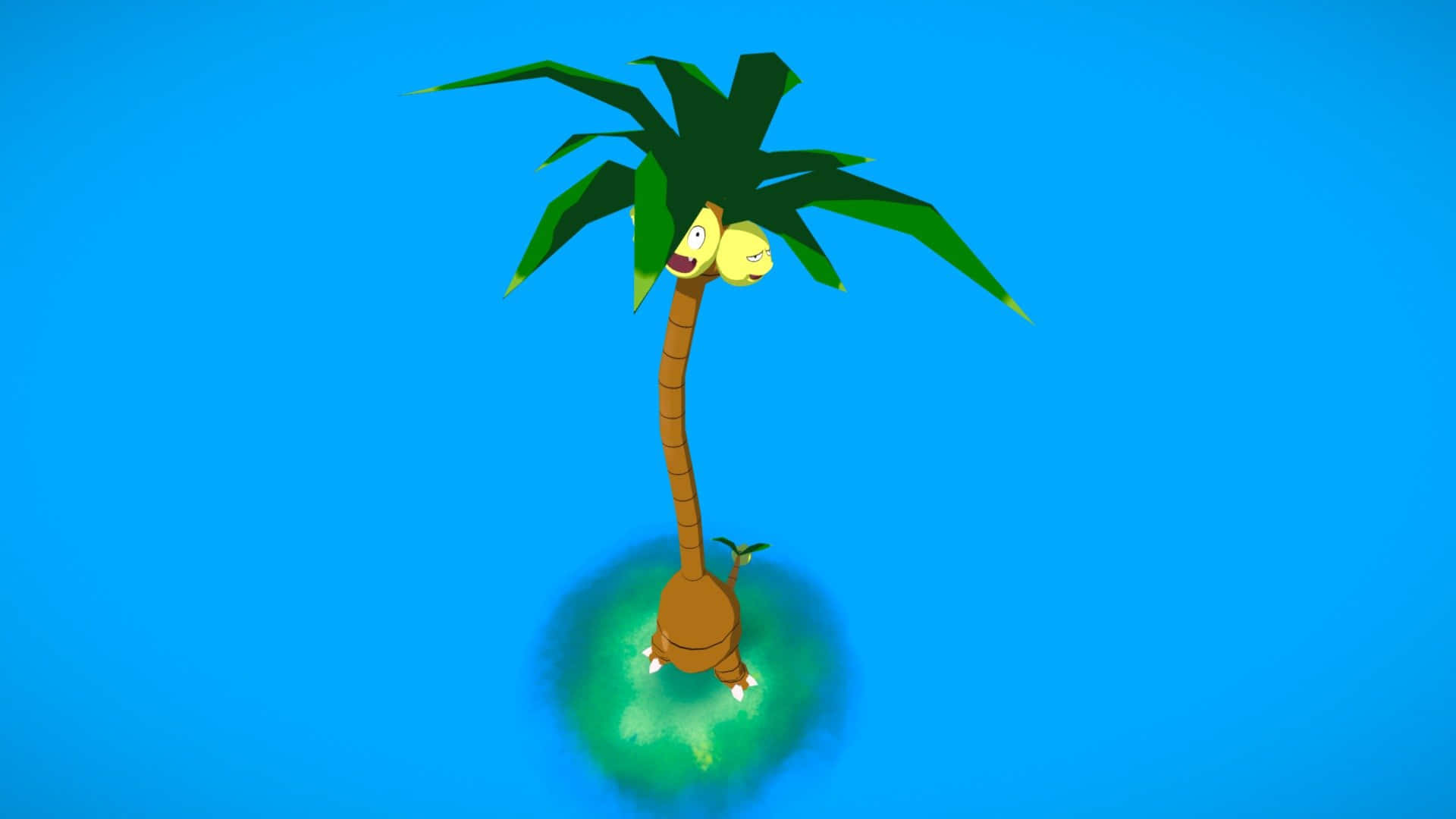Exeggutor på blå bakgrunn Bakgrunner