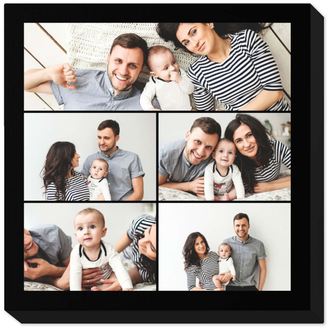 familiefotokollasje med en baby Bakgrunner