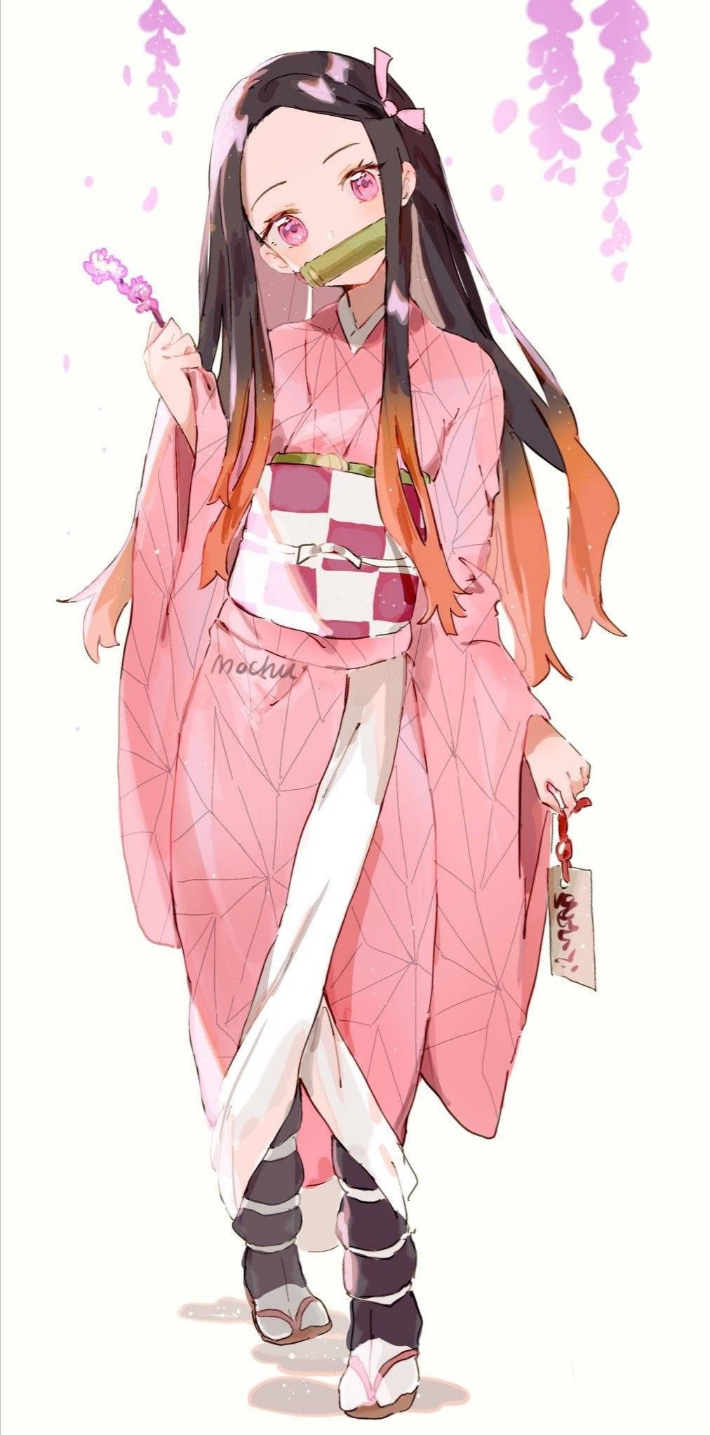 Fan Kunst Demon Slayer Nezuko Bakgrunner