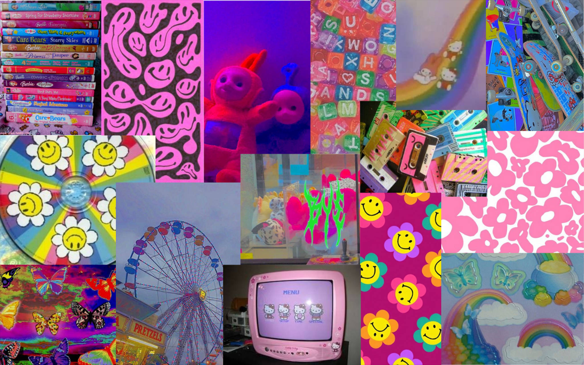Fancy indie-estetisk collage Bakgrunner