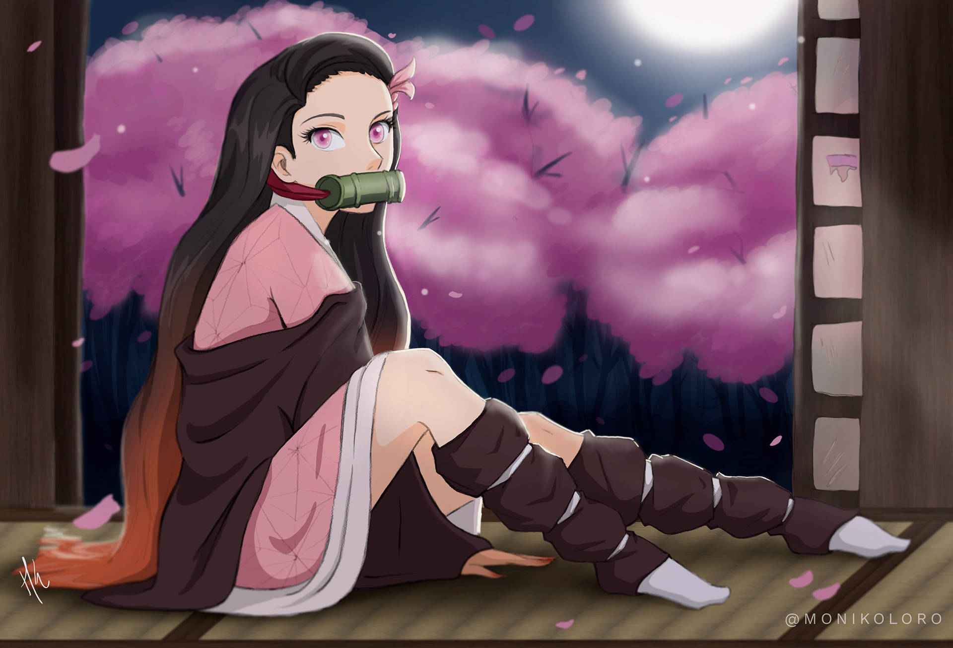 Fanillustrasjon av Demon Slayer Nezuko Bakgrunner