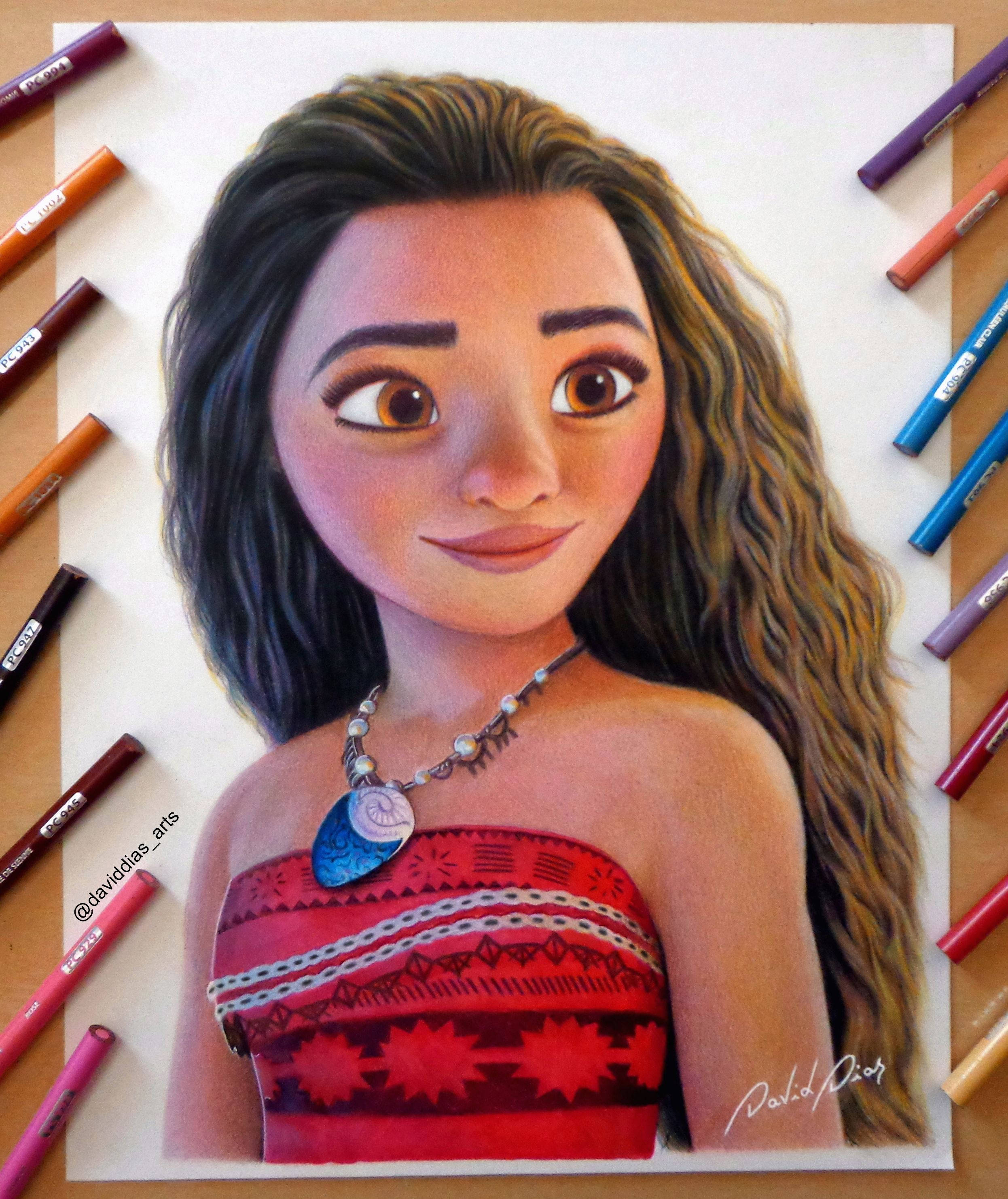 Fantastisk blyanttegning av Disneys Moana Bakgrunner
