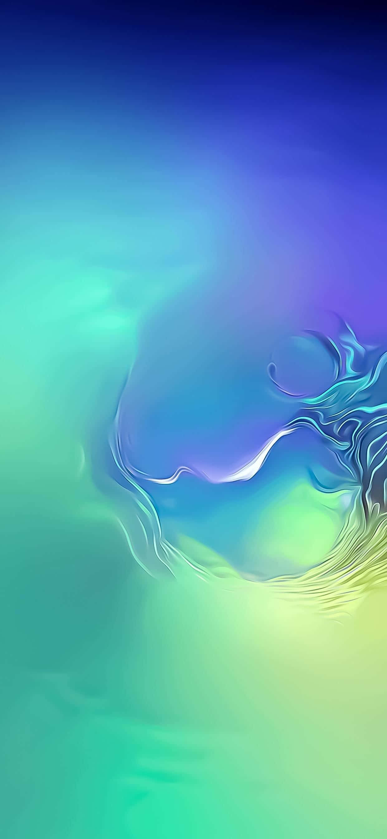 Fantastisk Galaxy S10-bakgrunn med livlige farger og abstrakt design Bakgrunner