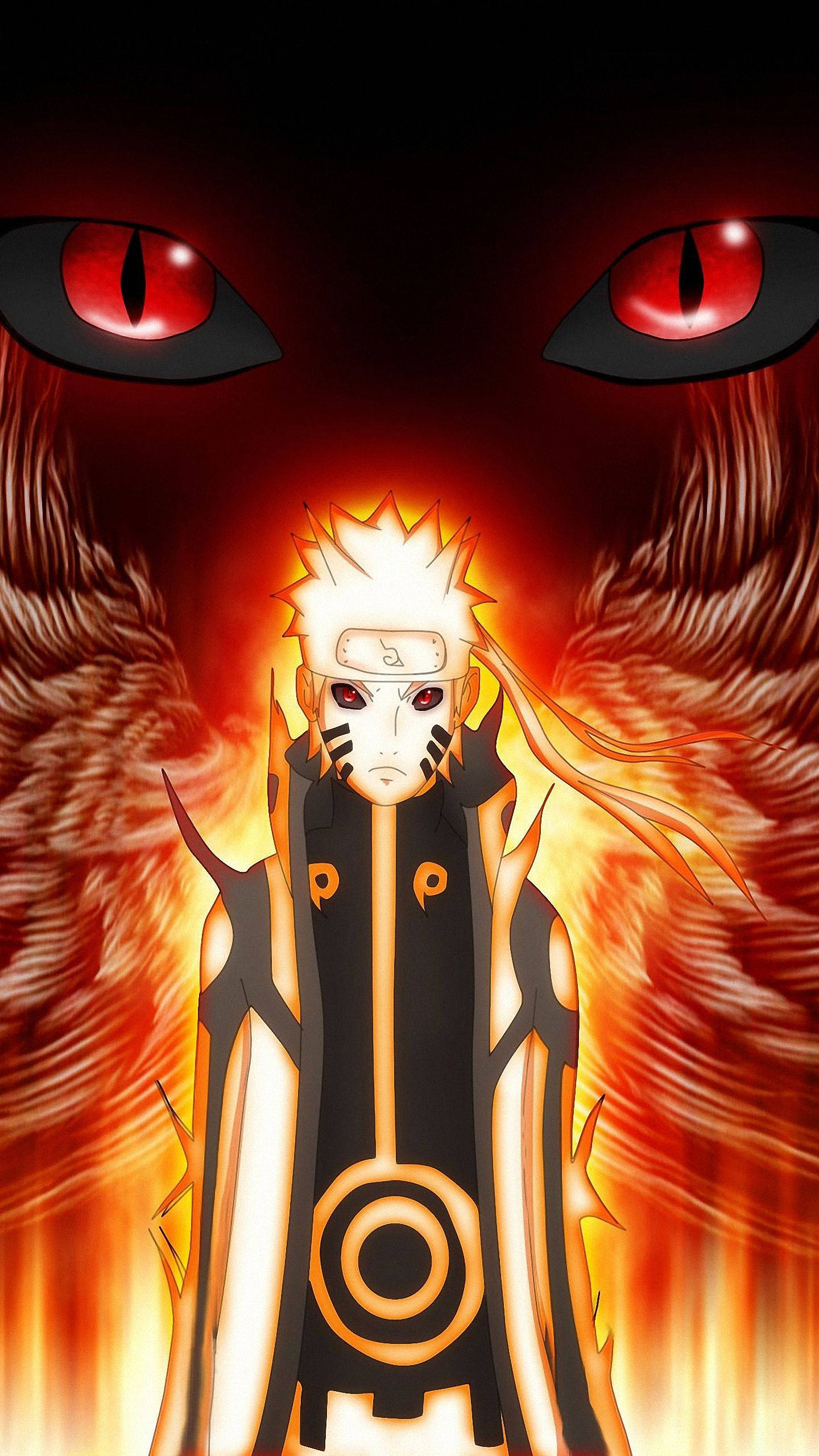 Fantastisk Naruto Chakra-modus med Kurama Bakgrunner
