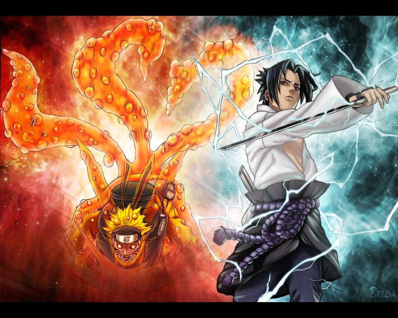 Fantastisk Naruto med Sasuke Bakgrunner