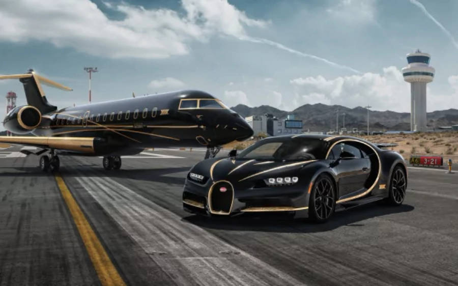Fantastisk svart Bugatti Chiron i 4K-oppløsning Bakgrunner