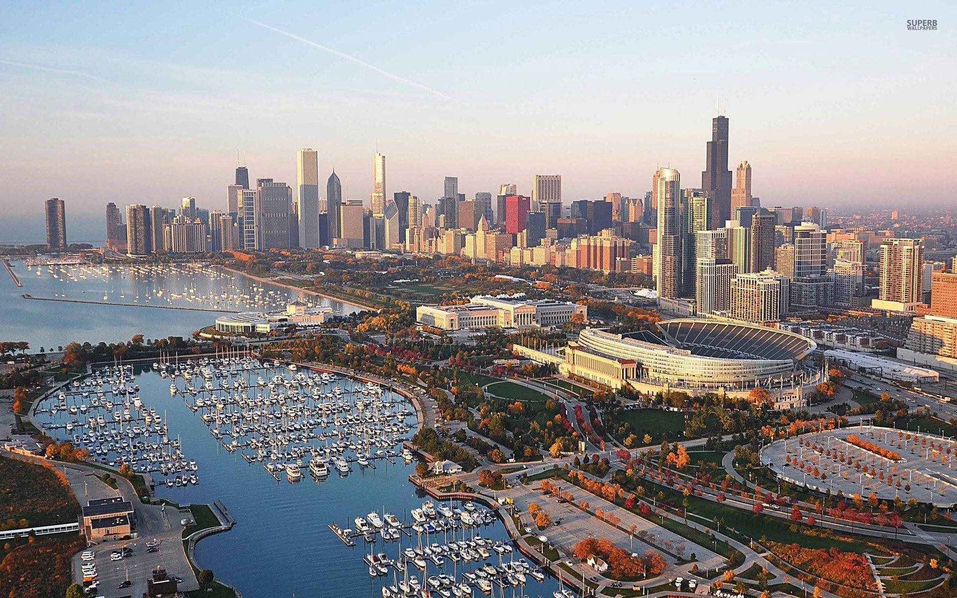 Utsikt over Chicago Bakgrunner