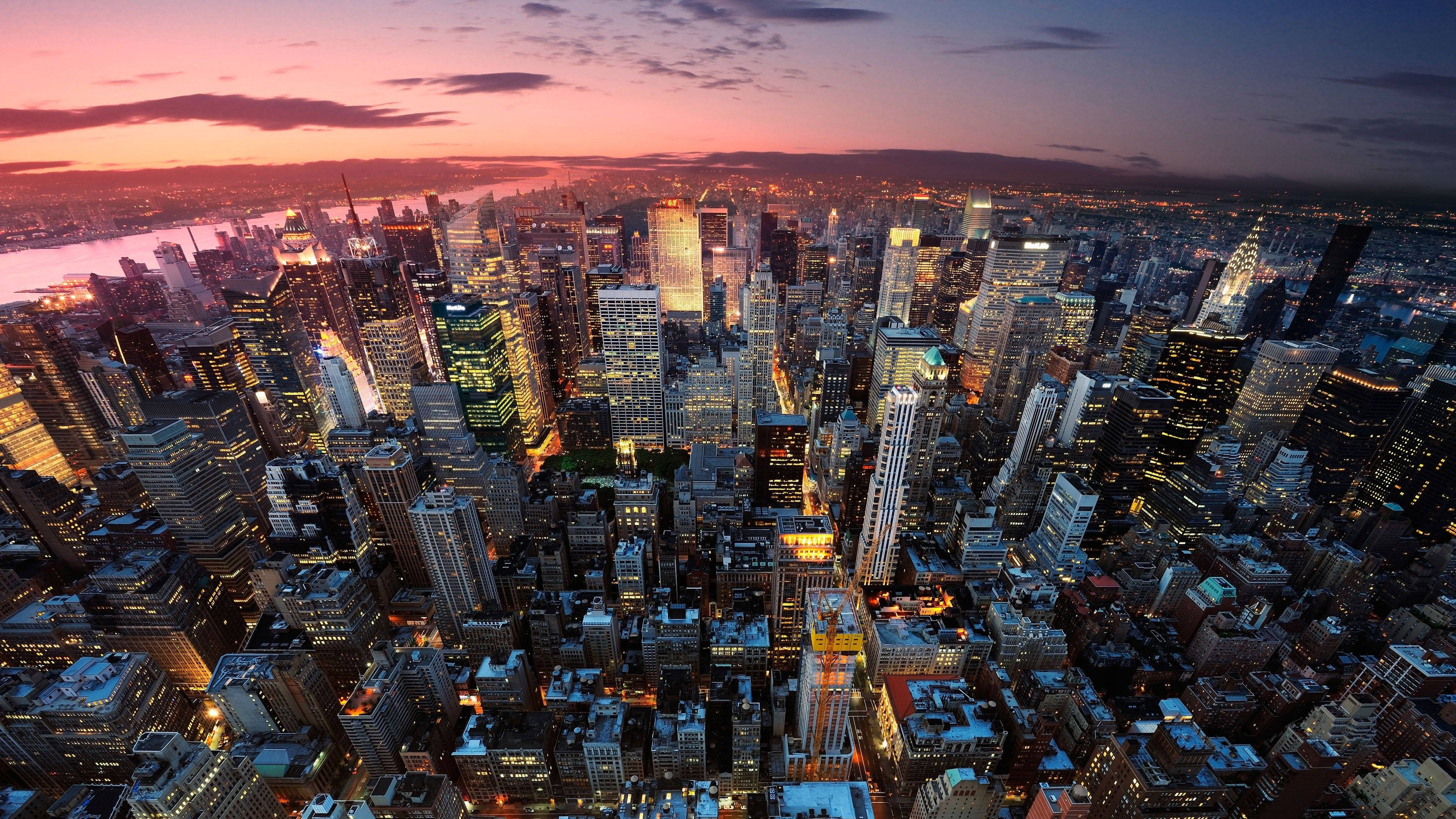 Fantastisk utsikt over New York City Bakgrunner