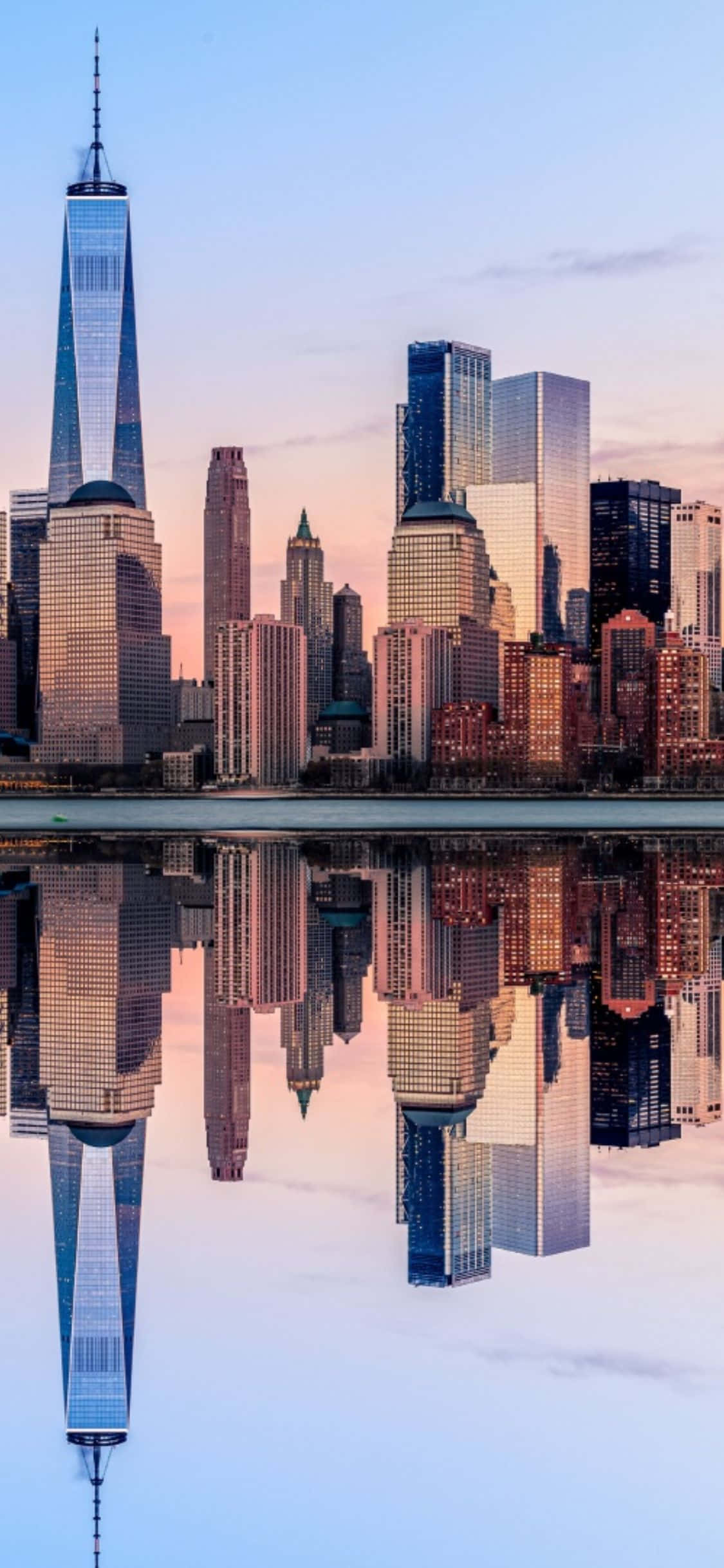 Fantastisk utsikt over New York Citys skyline fanget på iPhone X Bakgrunn Bakgrunner