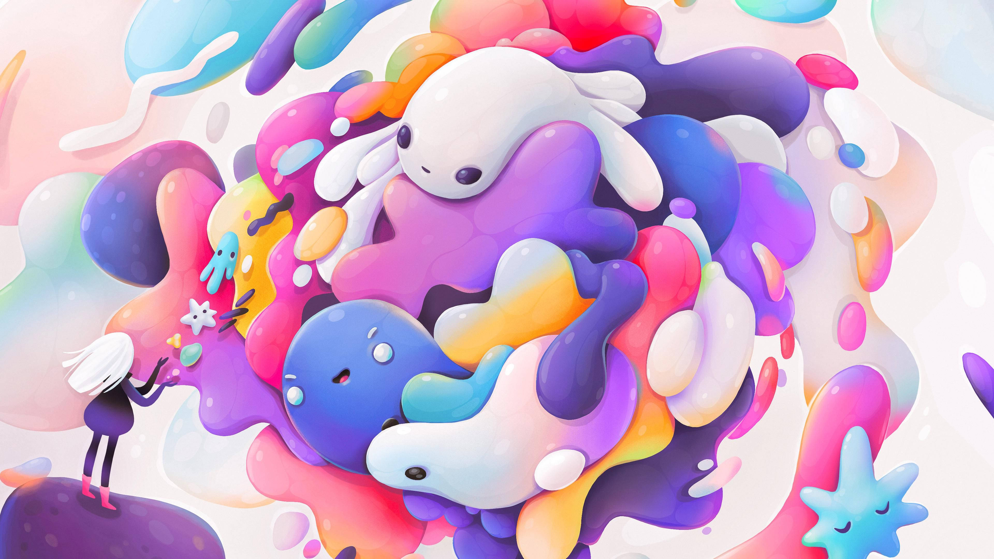 Fargerik 4K Doodle Bakgrunner