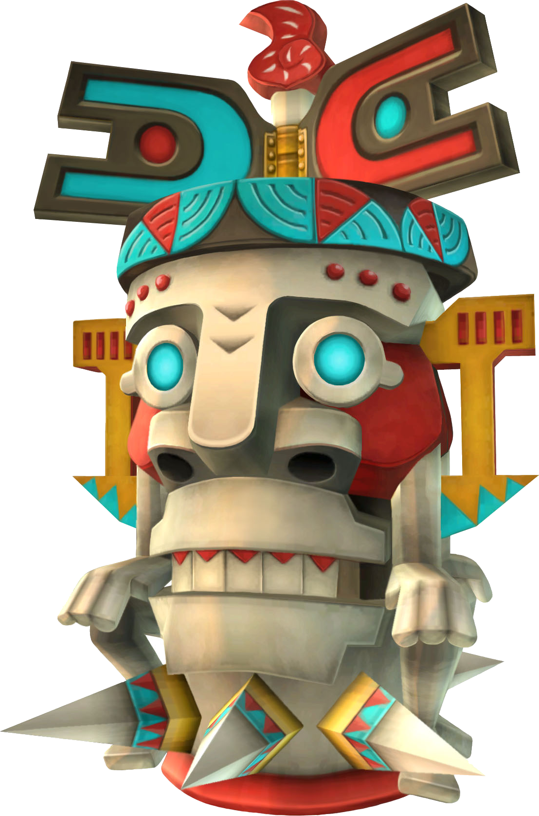 Fargerik aztekisk inspirert statue Bakgrunner