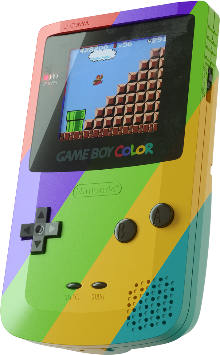 Fargerik Game Boy Color som spiller Mario Bakgrunner
