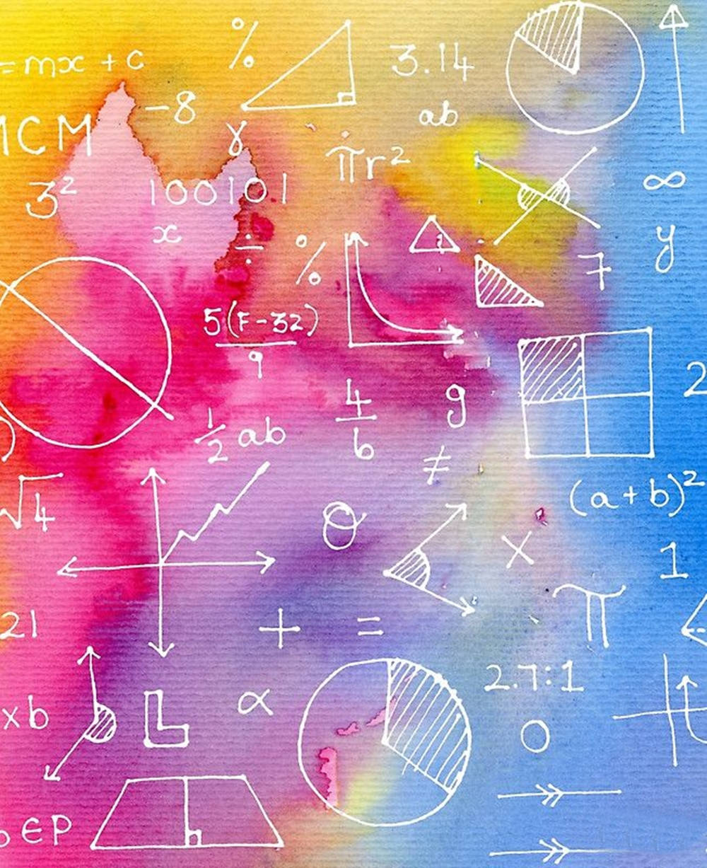Fargerik matematikk kunst med ligninger — Beige estetikk GIF Bakgrunner