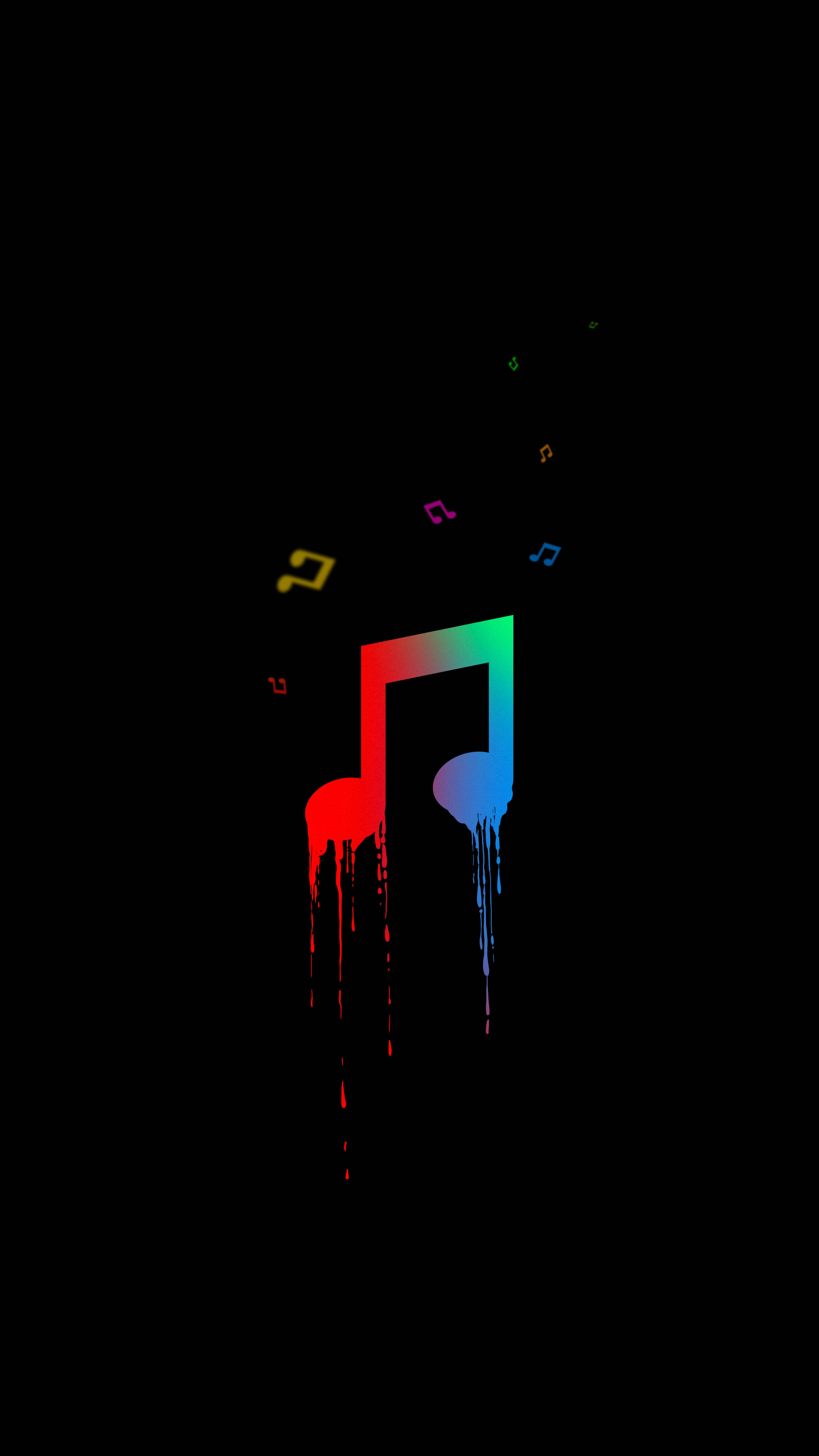 Fargerik musikalsk note 8K-telefon Bakgrunner