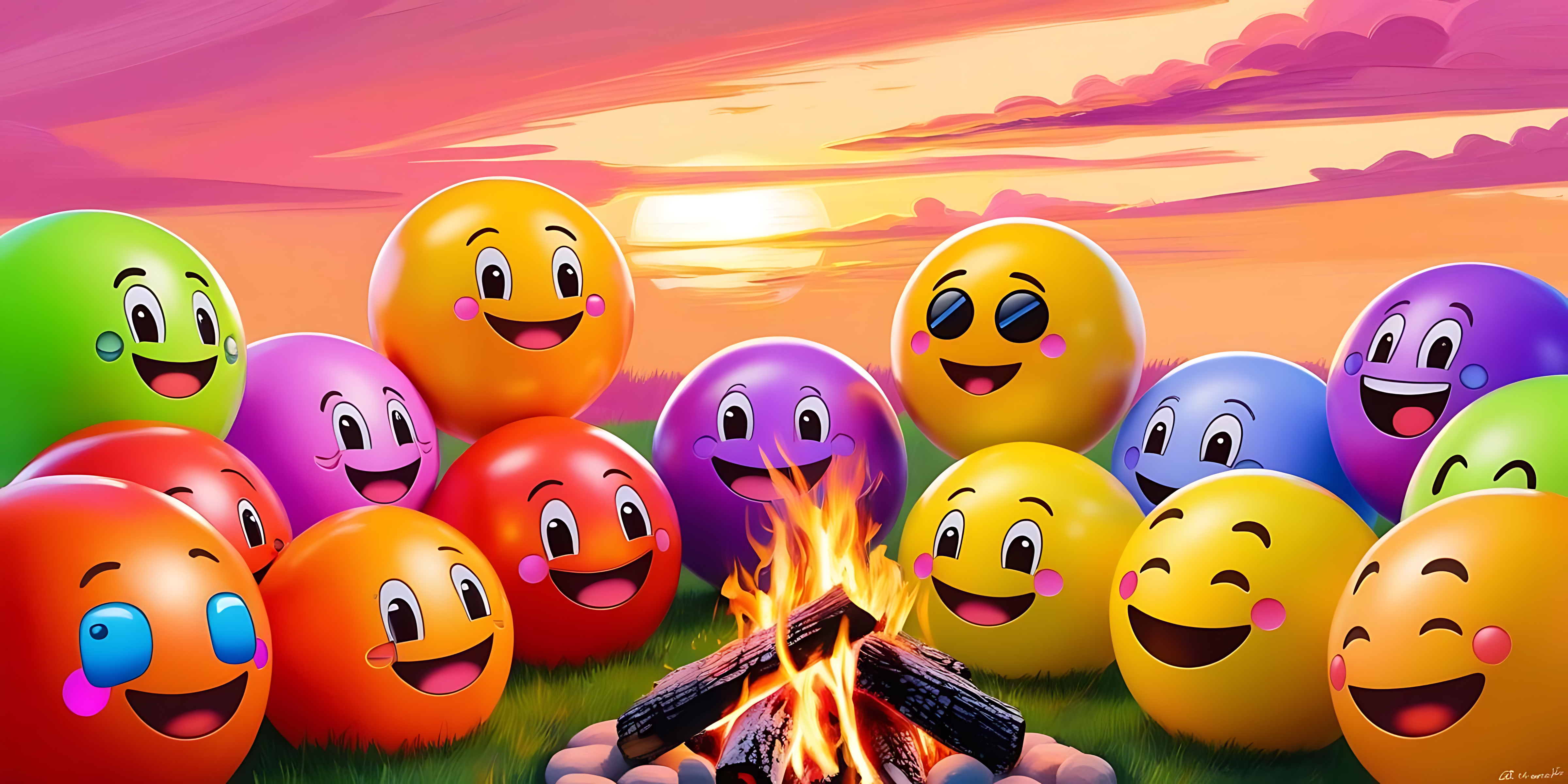Fargerike emoji-kuler Bakgrunner