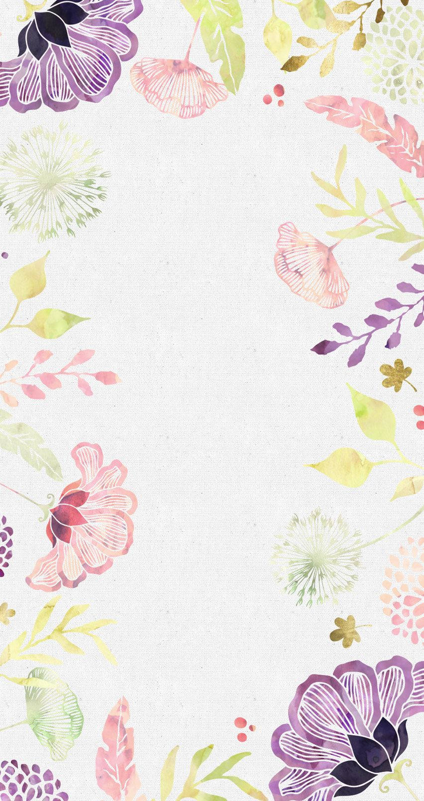 Fargerike stiliserte blomster Floral iPhone Bakgrunner