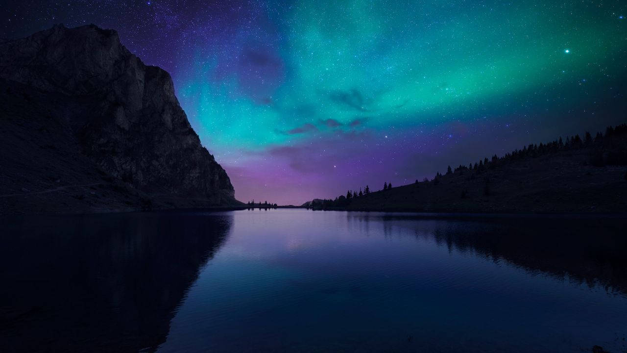 Fargerikt nordlys i Florida bakgrunnsbilde