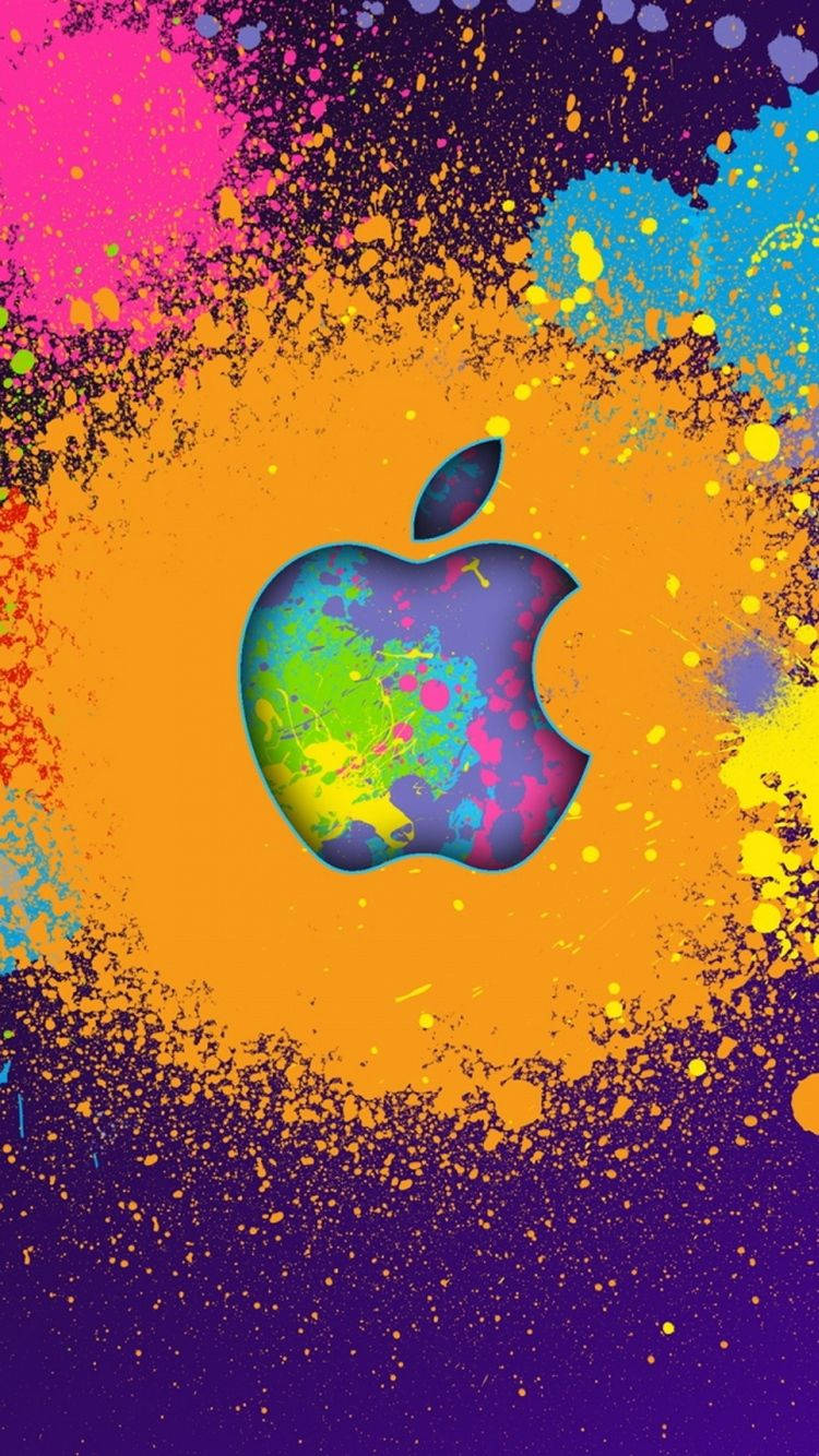 Fargesprett kunst Apple-logoen iPhone Bakgrunner