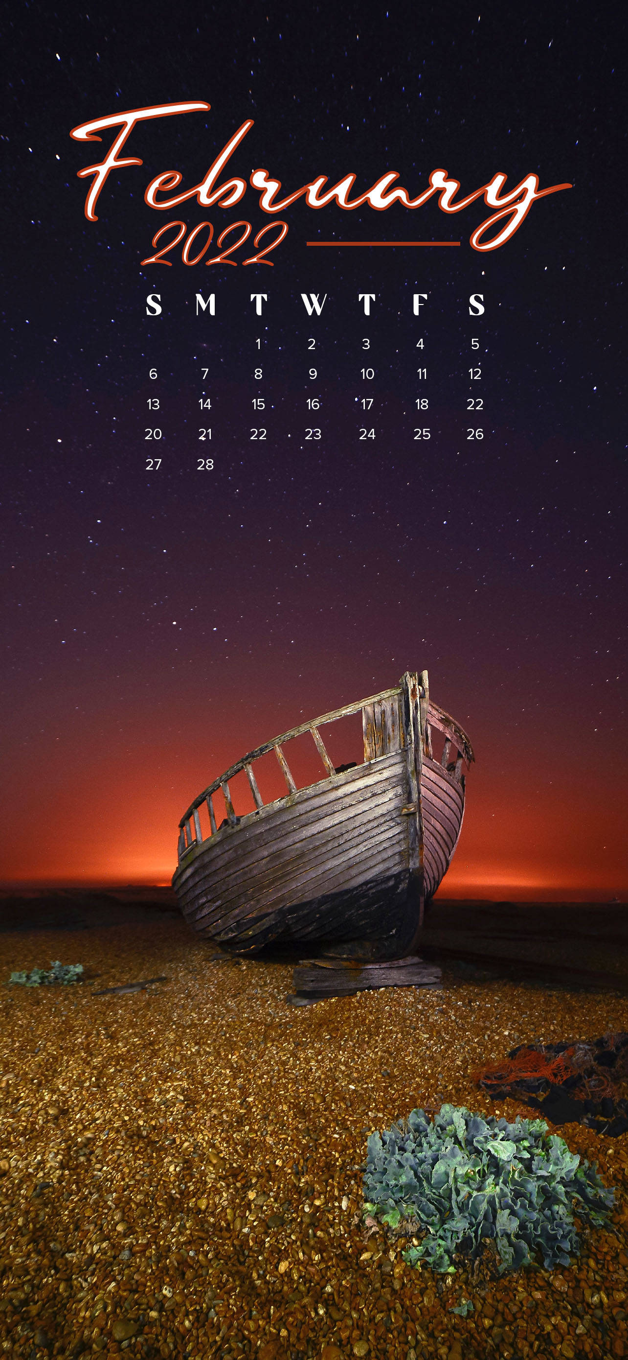 Februar 2022 Kalender Ved Strandkanten Bakgrunner