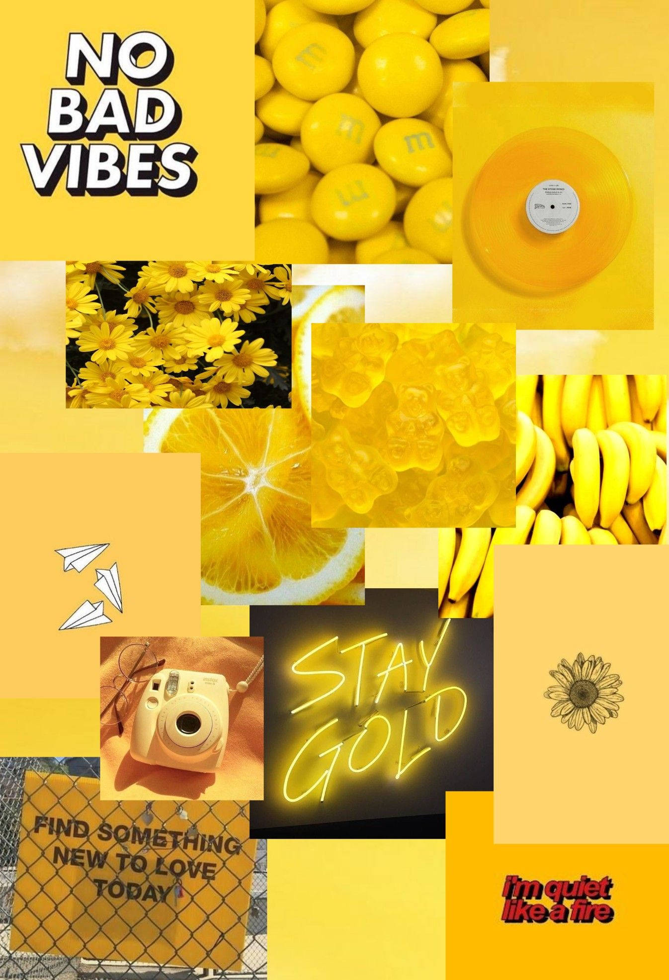 Feel Good Aesthetic Vibes Gul Bakgrunner