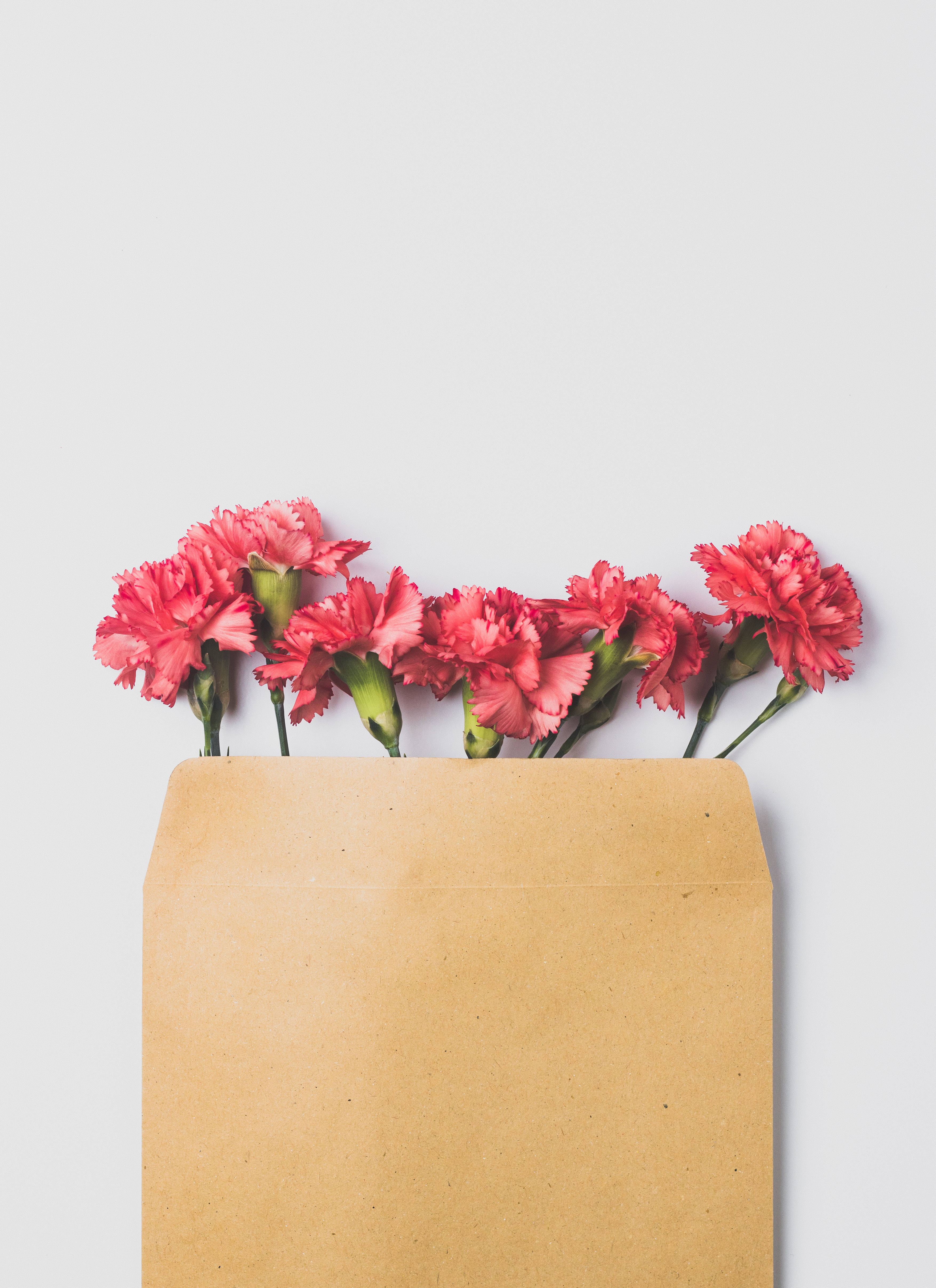 «Feir mamma med en bukett rosa blomster» Bakgrunner